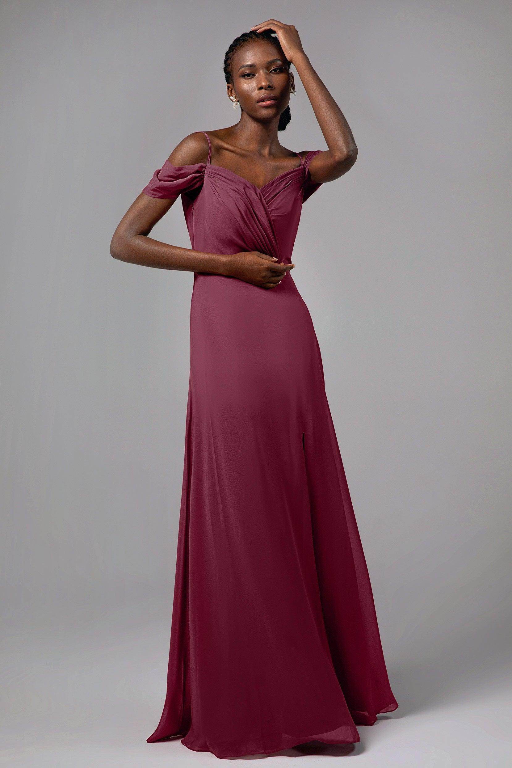 A-Line Floor Length Chiffon Bridesmaid Dress Formal Dresses CB0412