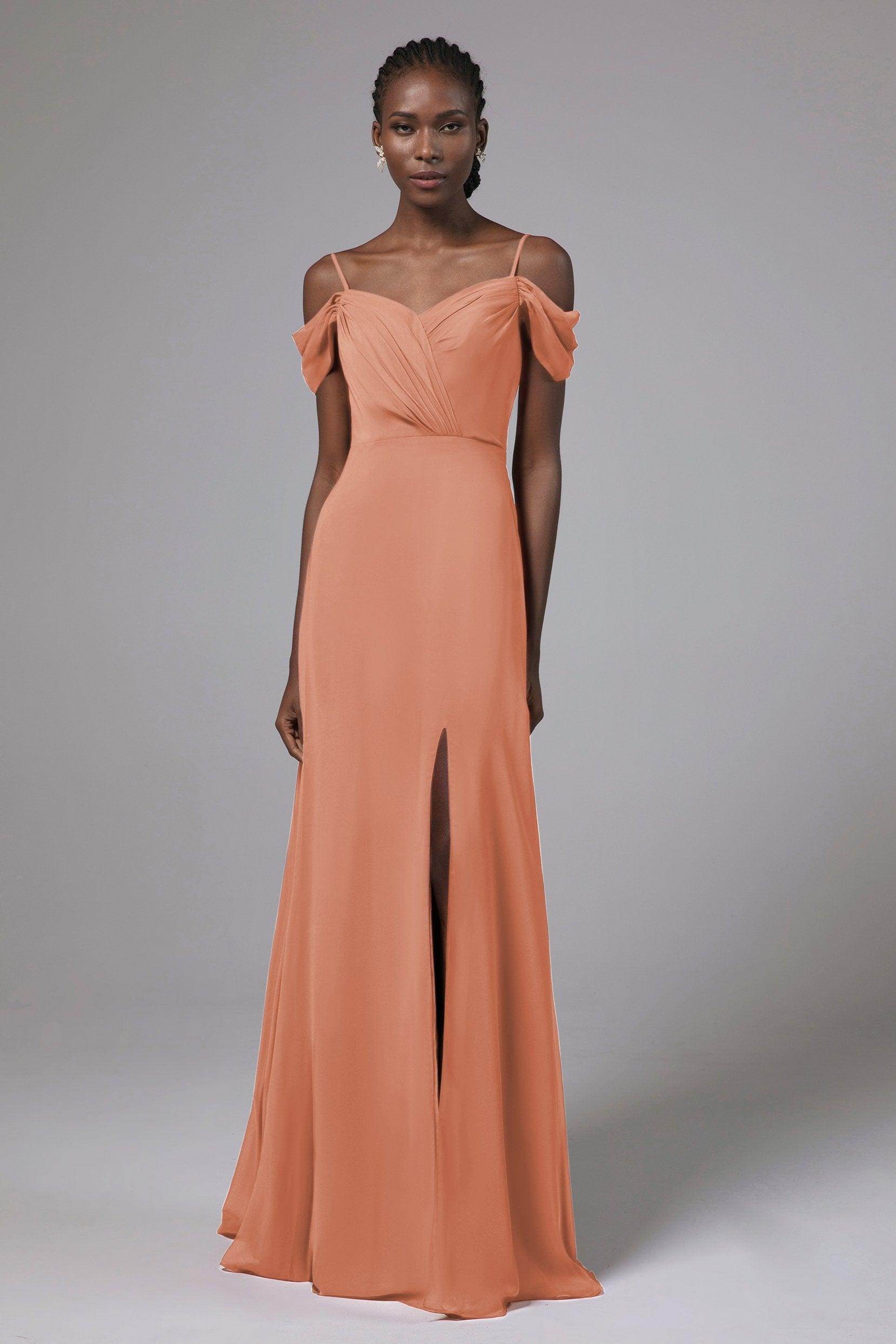 A-Line Floor Length Chiffon Bridesmaid Dress Formal Dresses CB0412