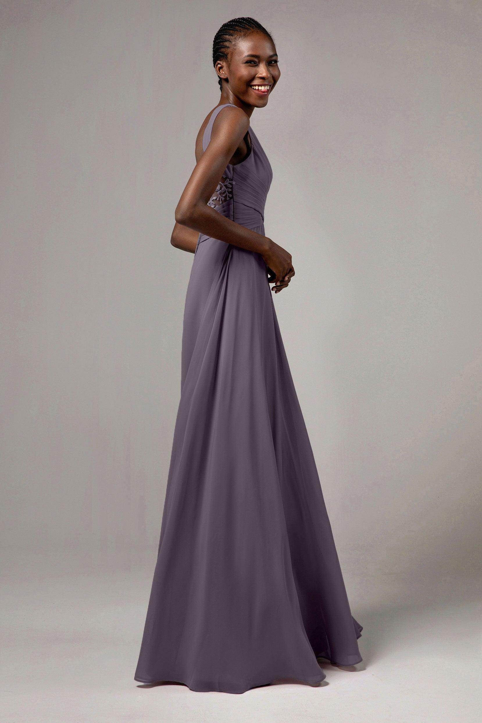 A-Line Floor Length Chiffon Bridesmaid Dress Formal Dresses CB0413