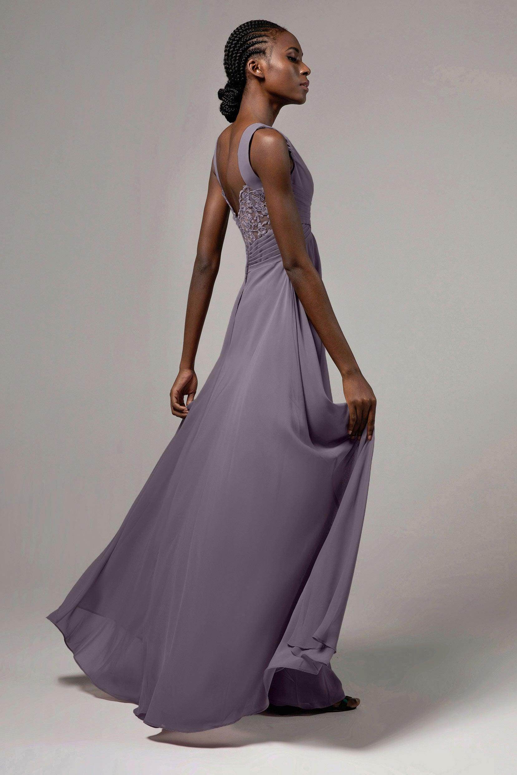A-Line Floor Length Chiffon Bridesmaid Dress Formal Dresses CB0413
