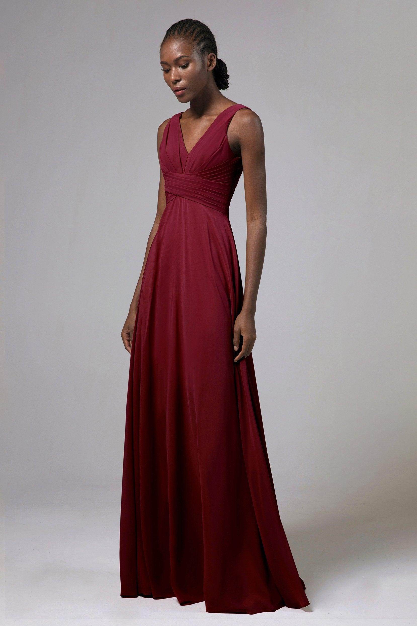 A-Line Floor Length Chiffon Bridesmaid Dress Formal Dresses CB0413
