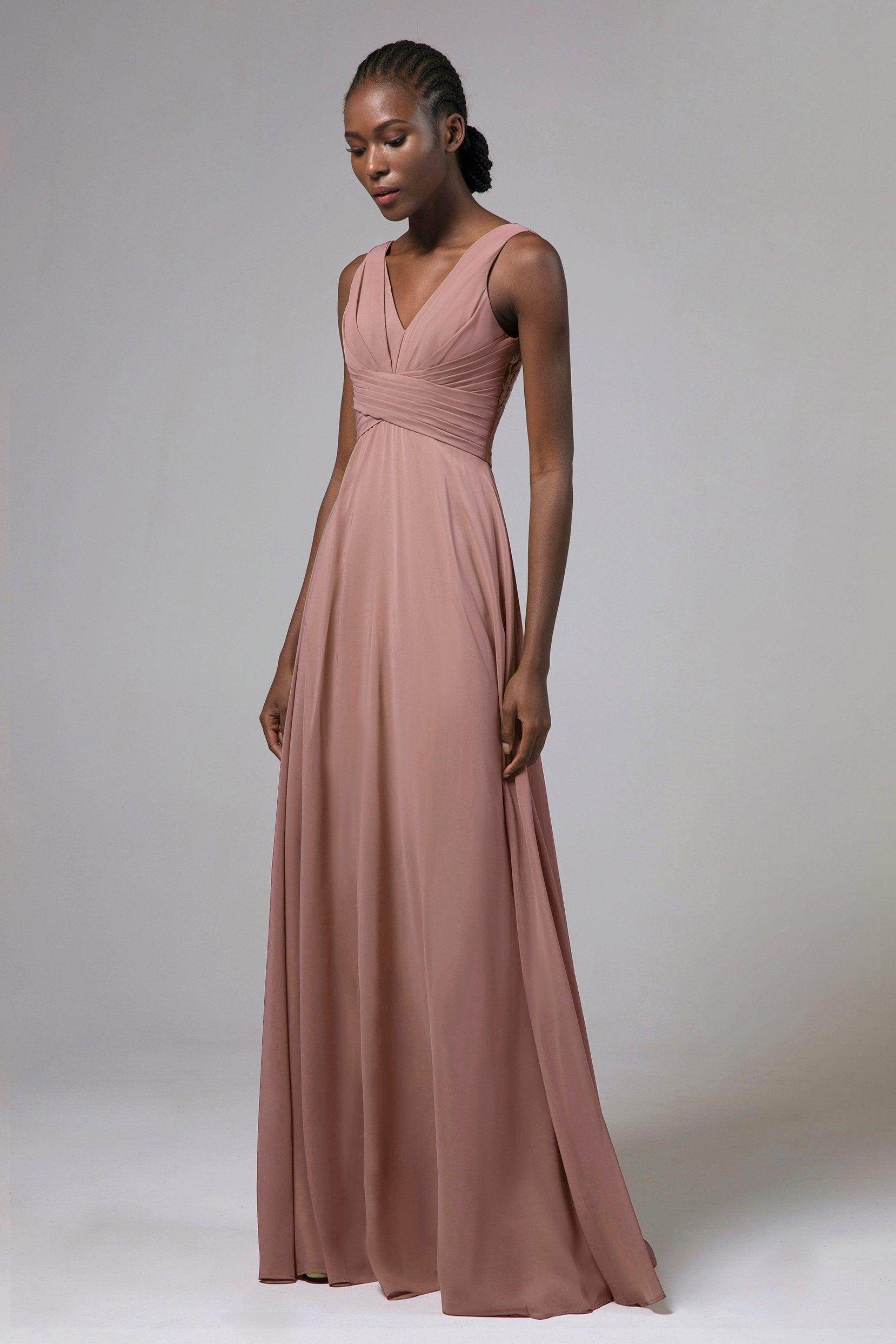 A-Line Floor Length Chiffon Bridesmaid Dress Formal Dresses CB0413