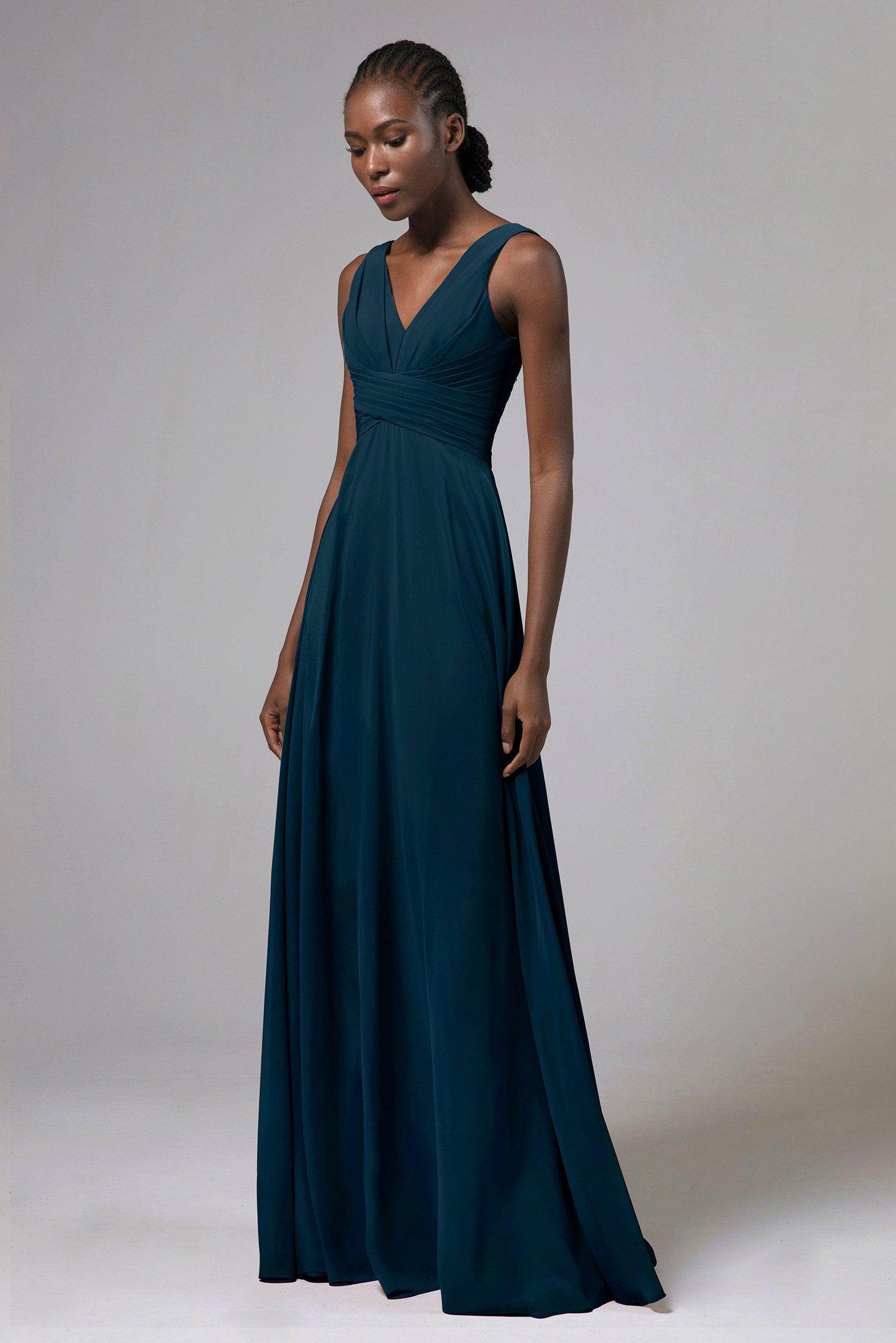 A-Line Floor Length Chiffon Bridesmaid Dress Formal Dresses CB0413