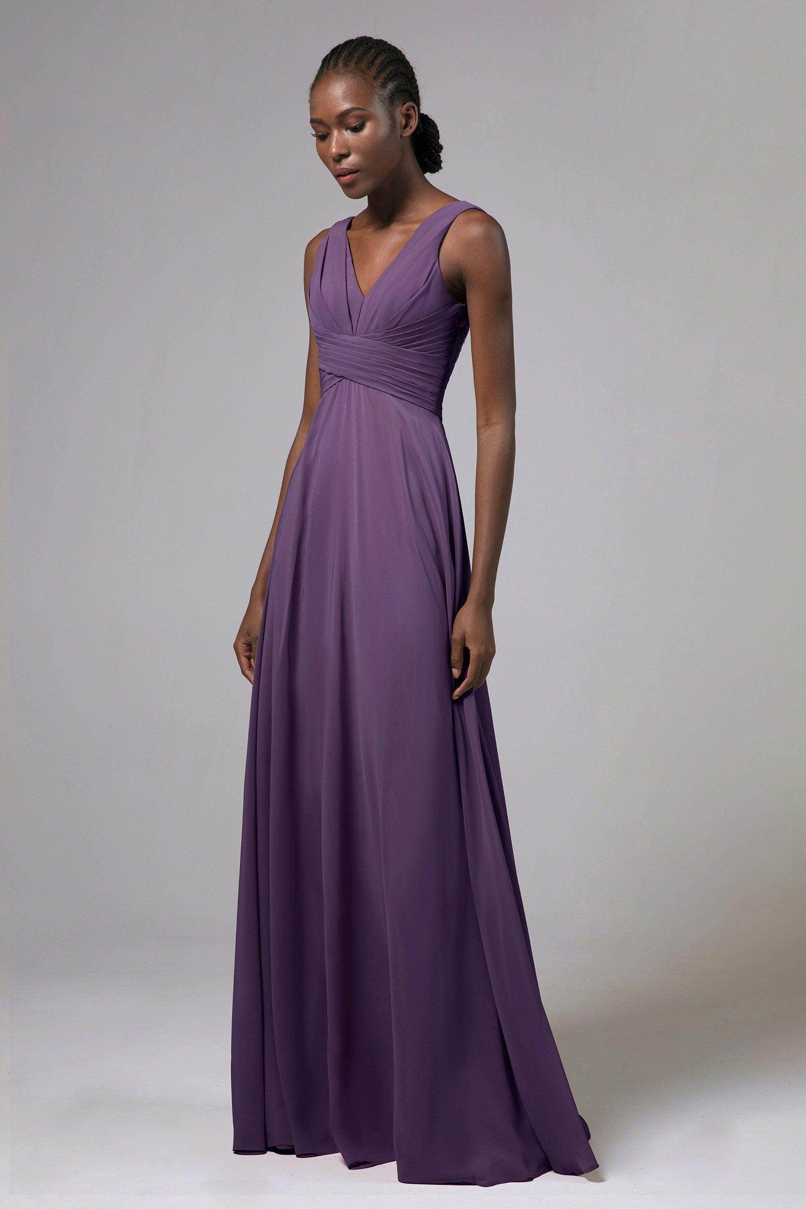 A-Line Floor Length Chiffon Bridesmaid Dress Formal Dresses CB0413