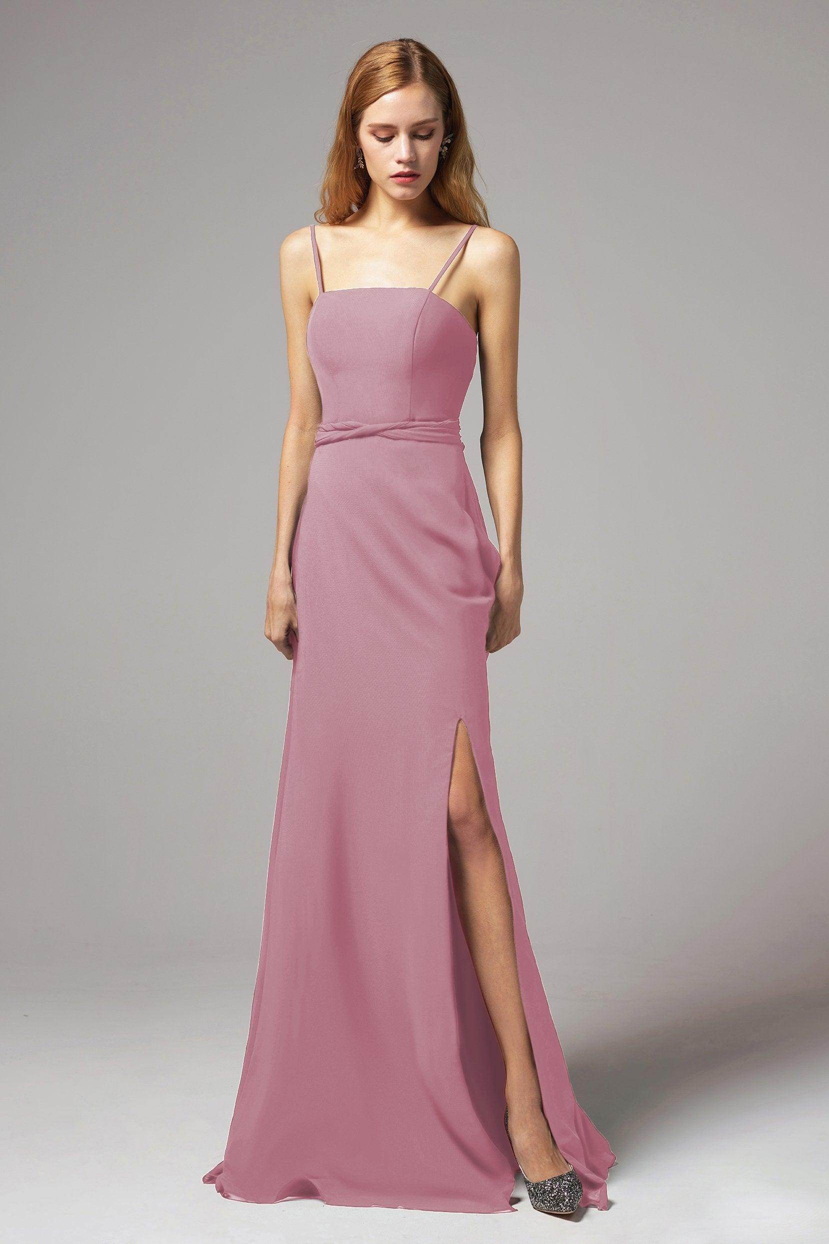 A-Line Floor Length Chiffon Bridesmaid Dress CB0414