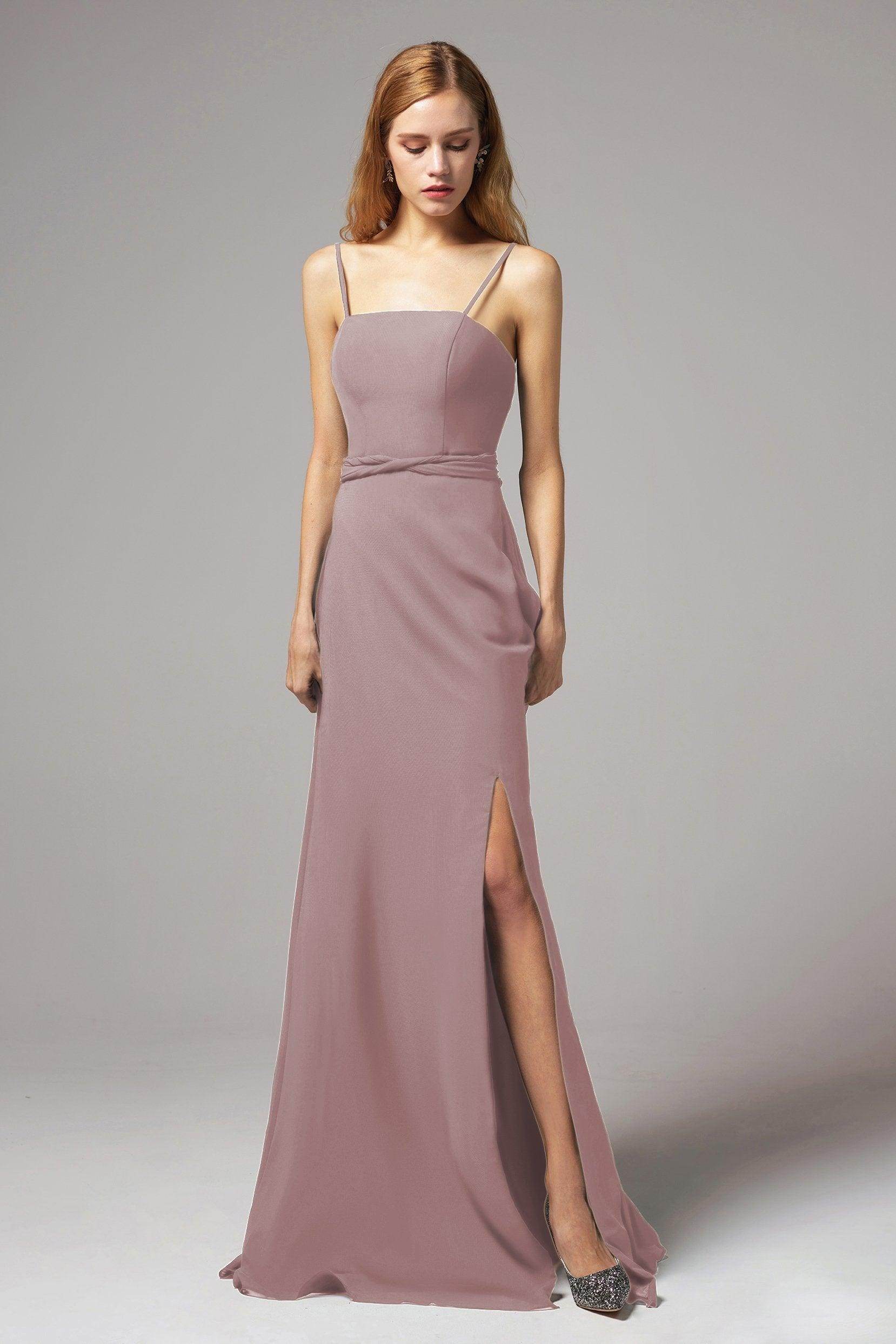 A-Line Floor Length Chiffon Bridesmaid Dress CB0414