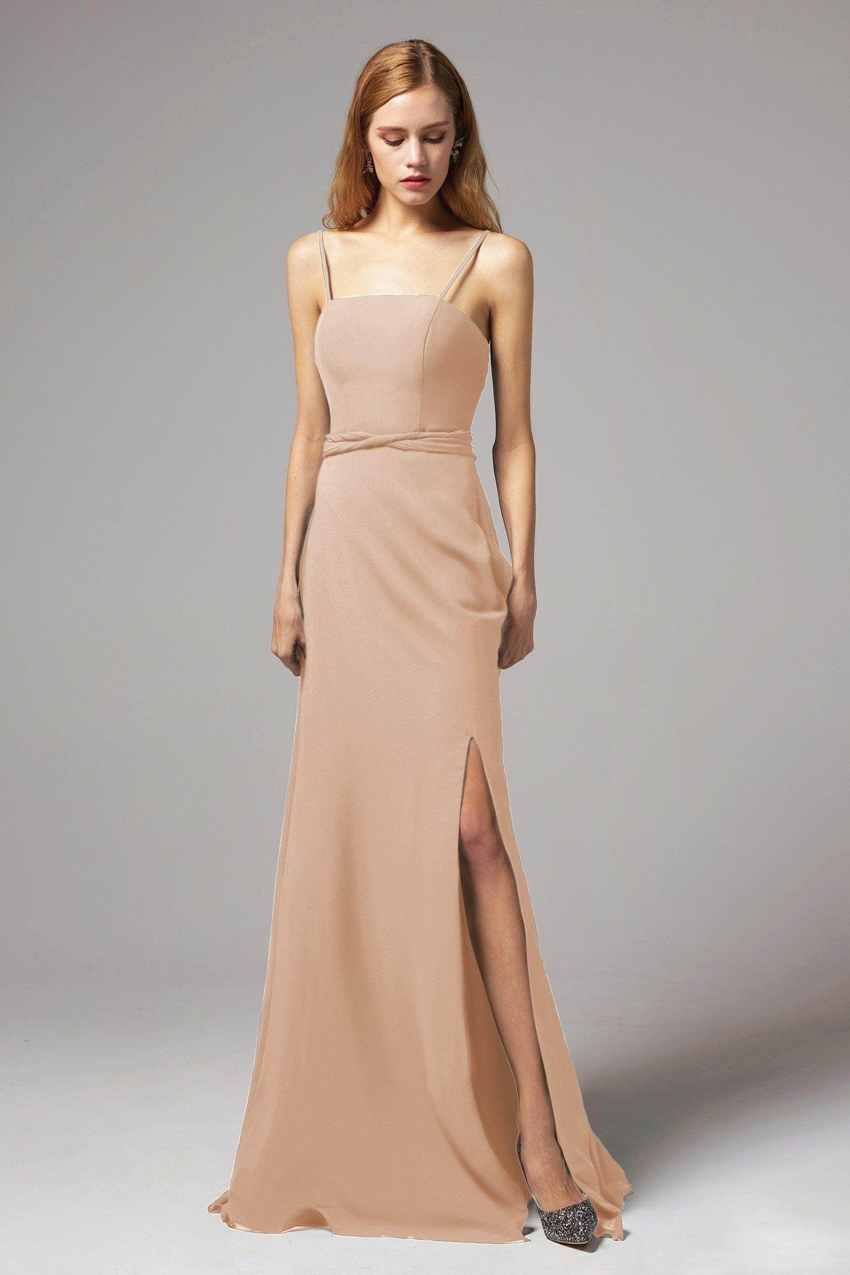 A-Line Floor Length Chiffon Bridesmaid Dress CB0414