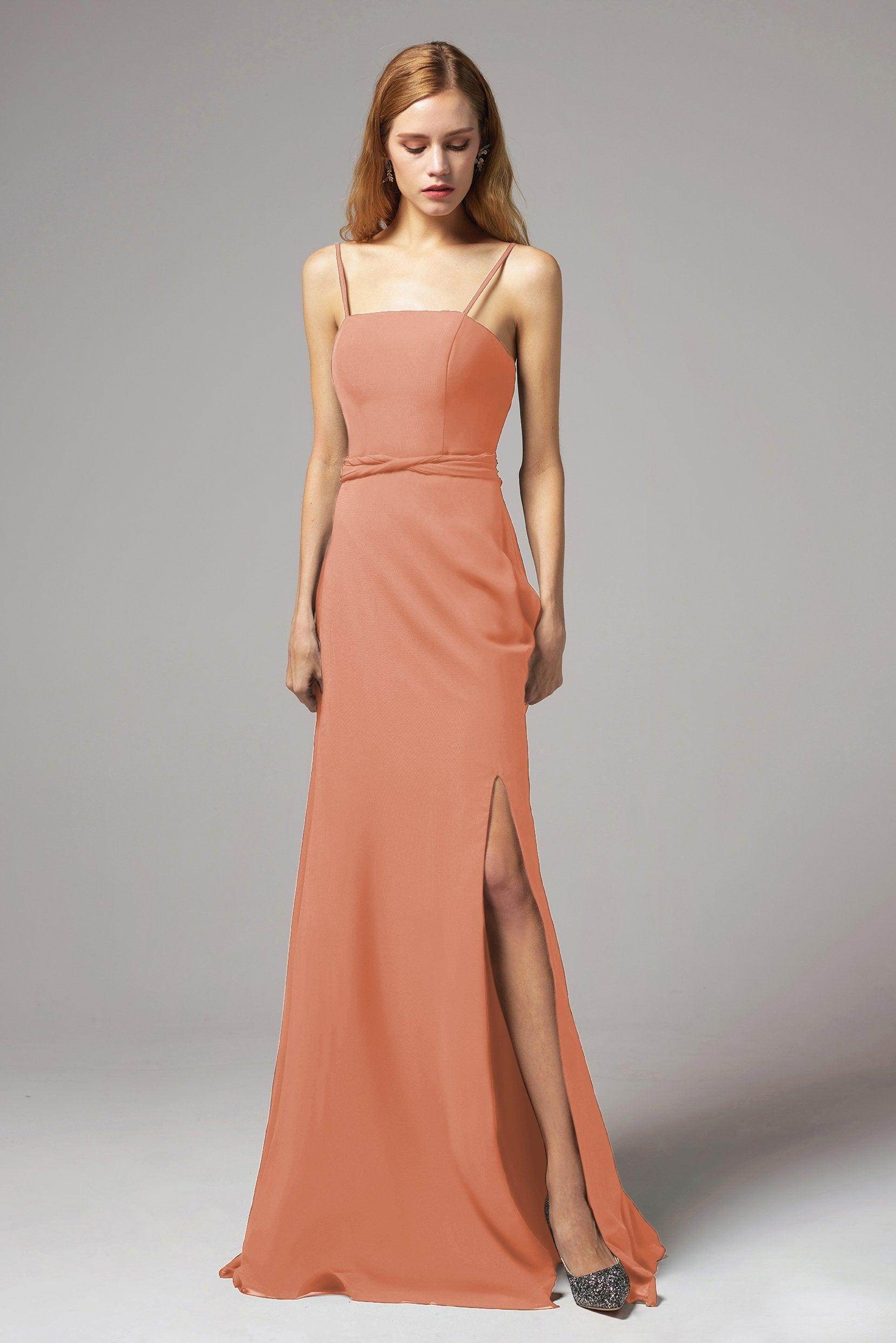 A-Line Floor Length Chiffon Bridesmaid Dress CB0414