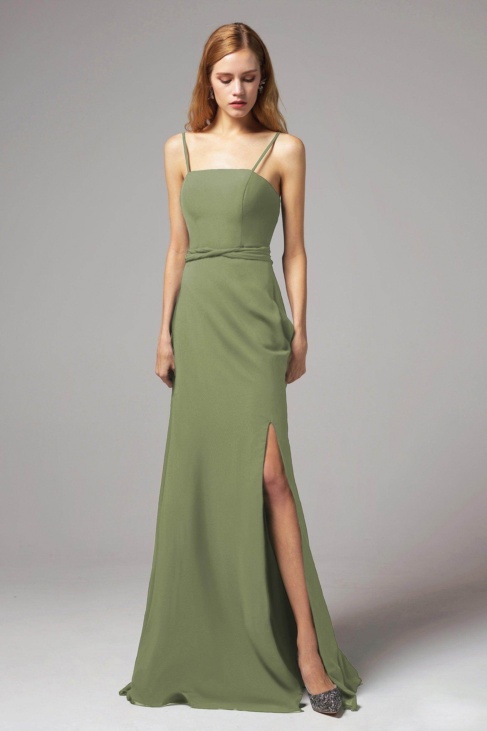 A-Line Floor Length Chiffon Bridesmaid Dress CB0414