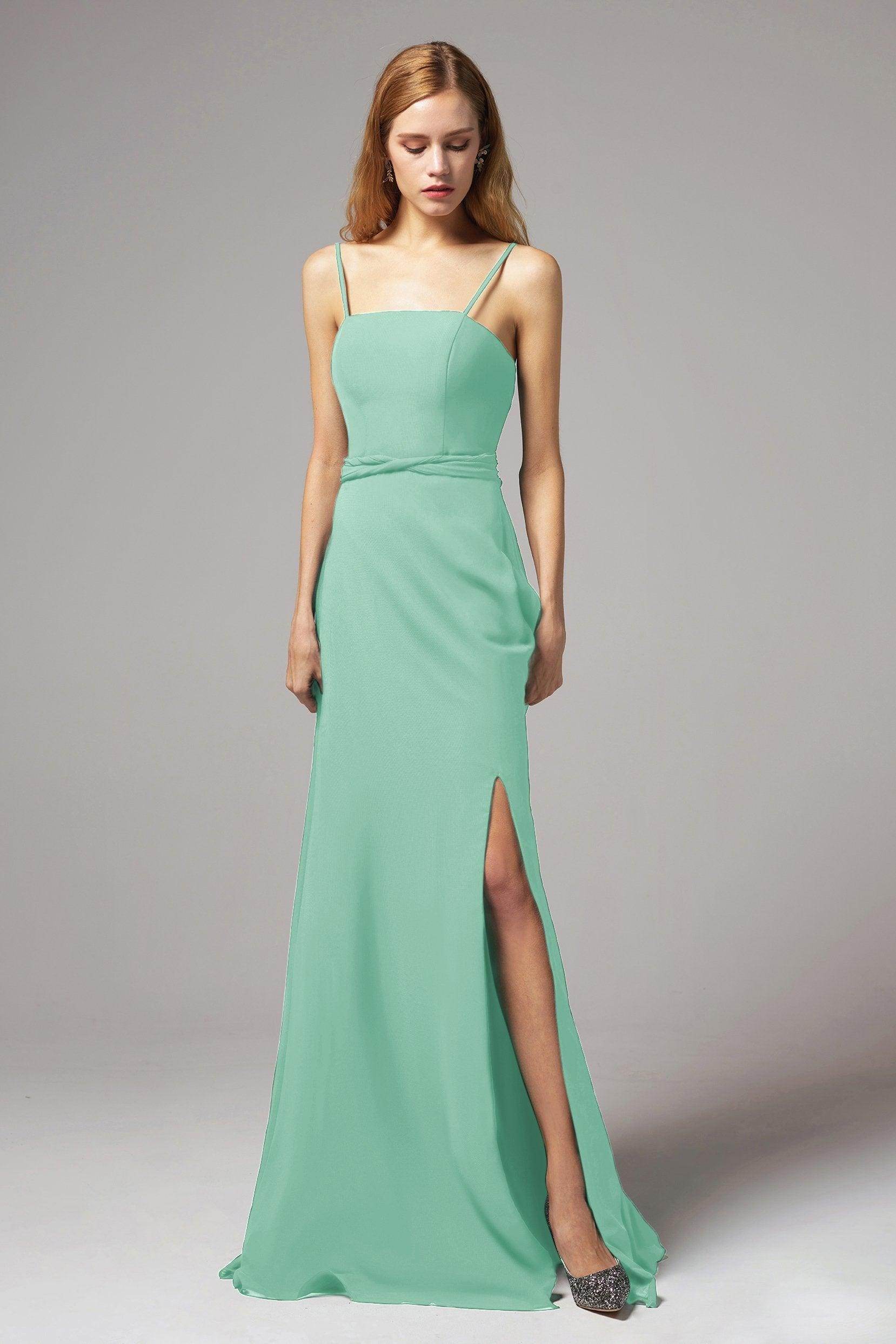 A-Line Floor Length Chiffon Bridesmaid Dress CB0414