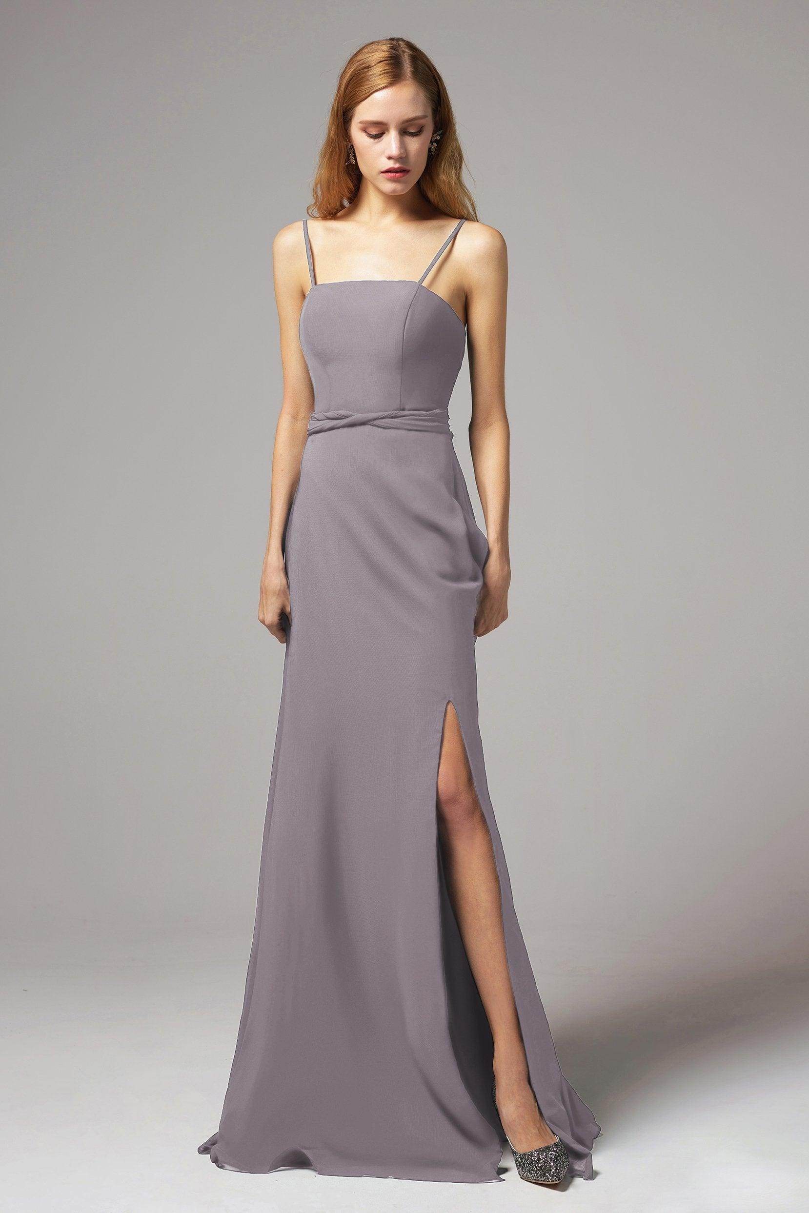 A-Line Floor Length Chiffon Bridesmaid Dress CB0414