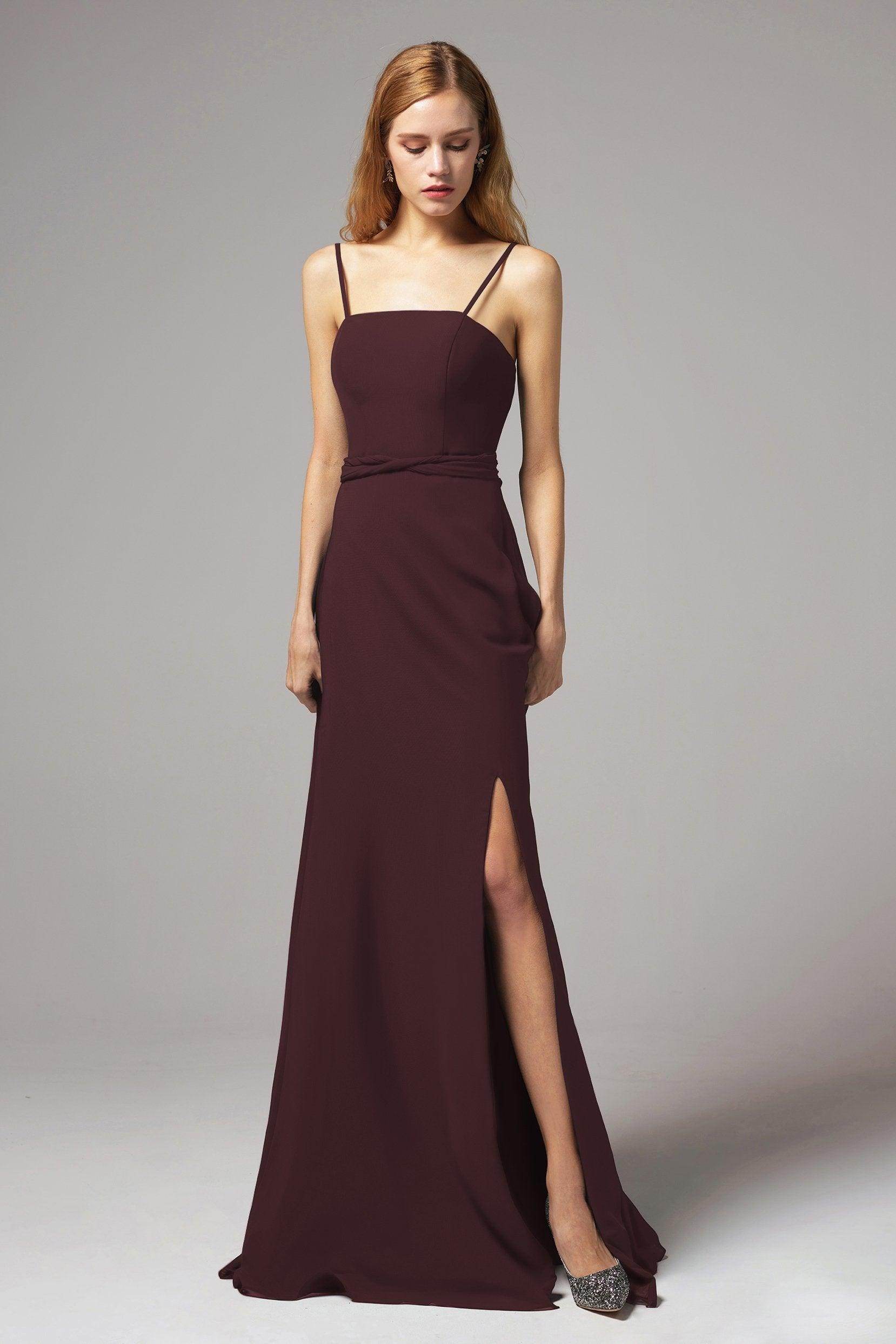 A-Line Floor Length Chiffon Bridesmaid Dress CB0414