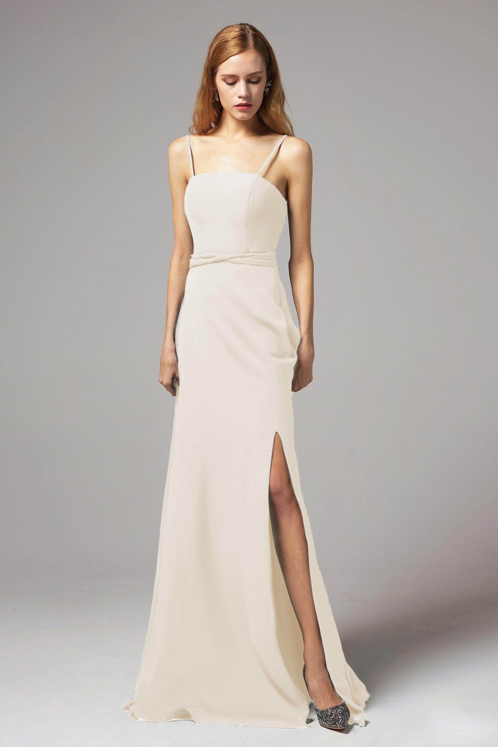 A-Line Floor Length Chiffon Bridesmaid Dress CB0414