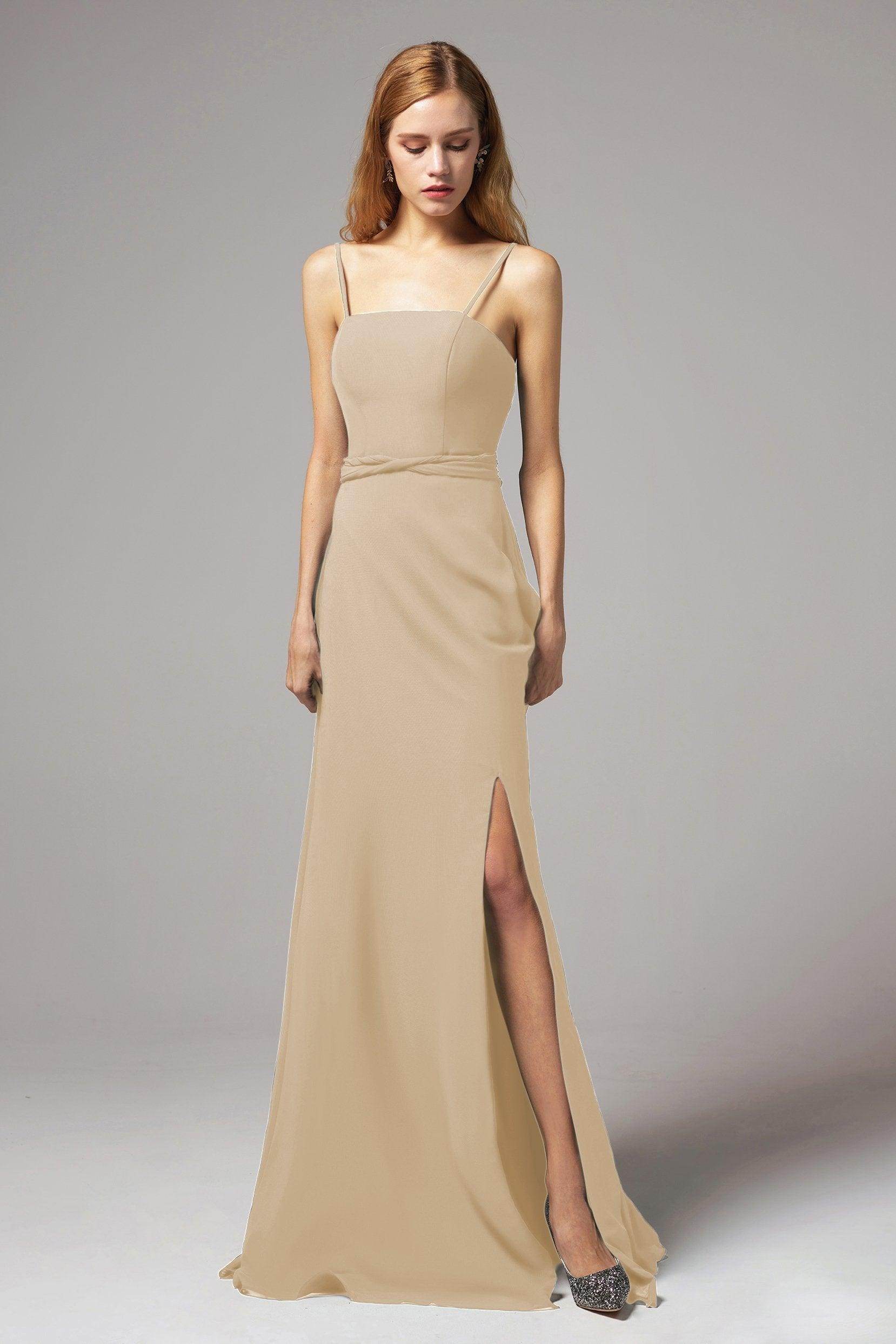 A-Line Floor Length Chiffon Bridesmaid Dress CB0414