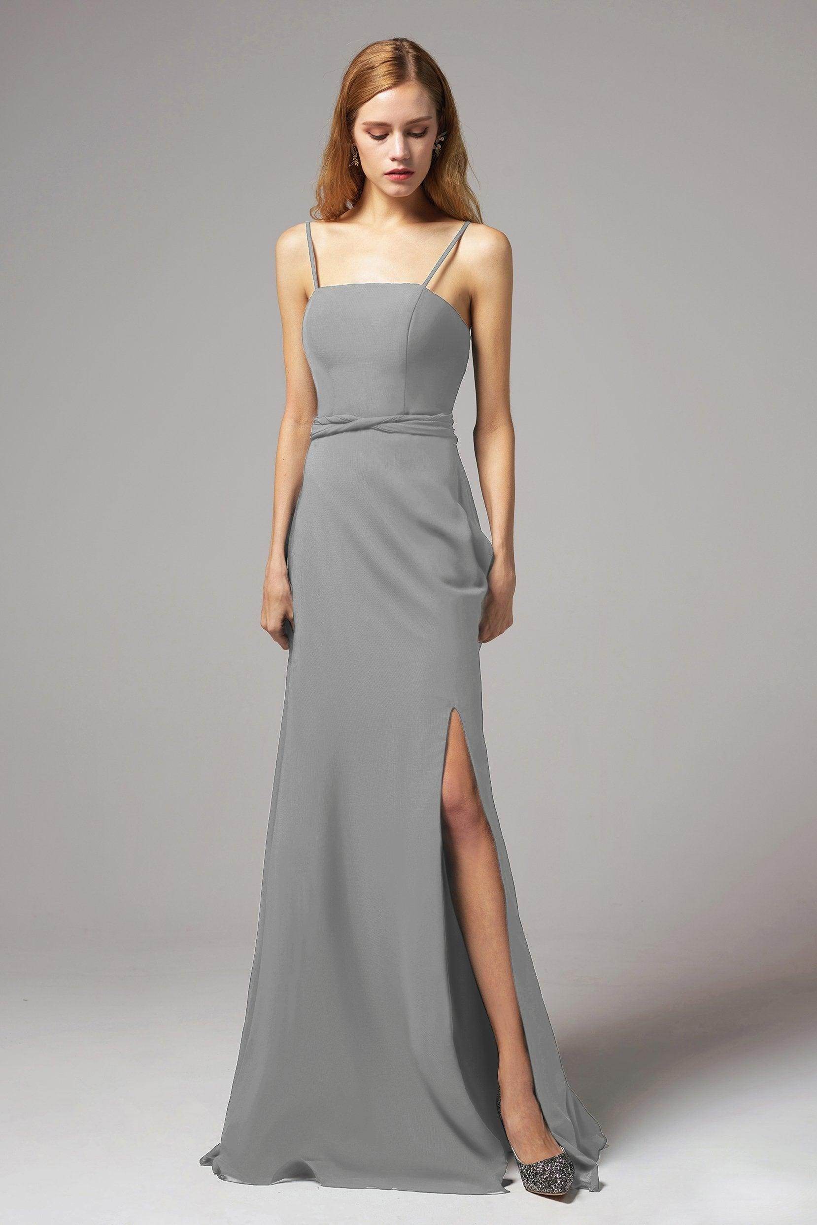 A-Line Floor Length Chiffon Bridesmaid Dress CB0414