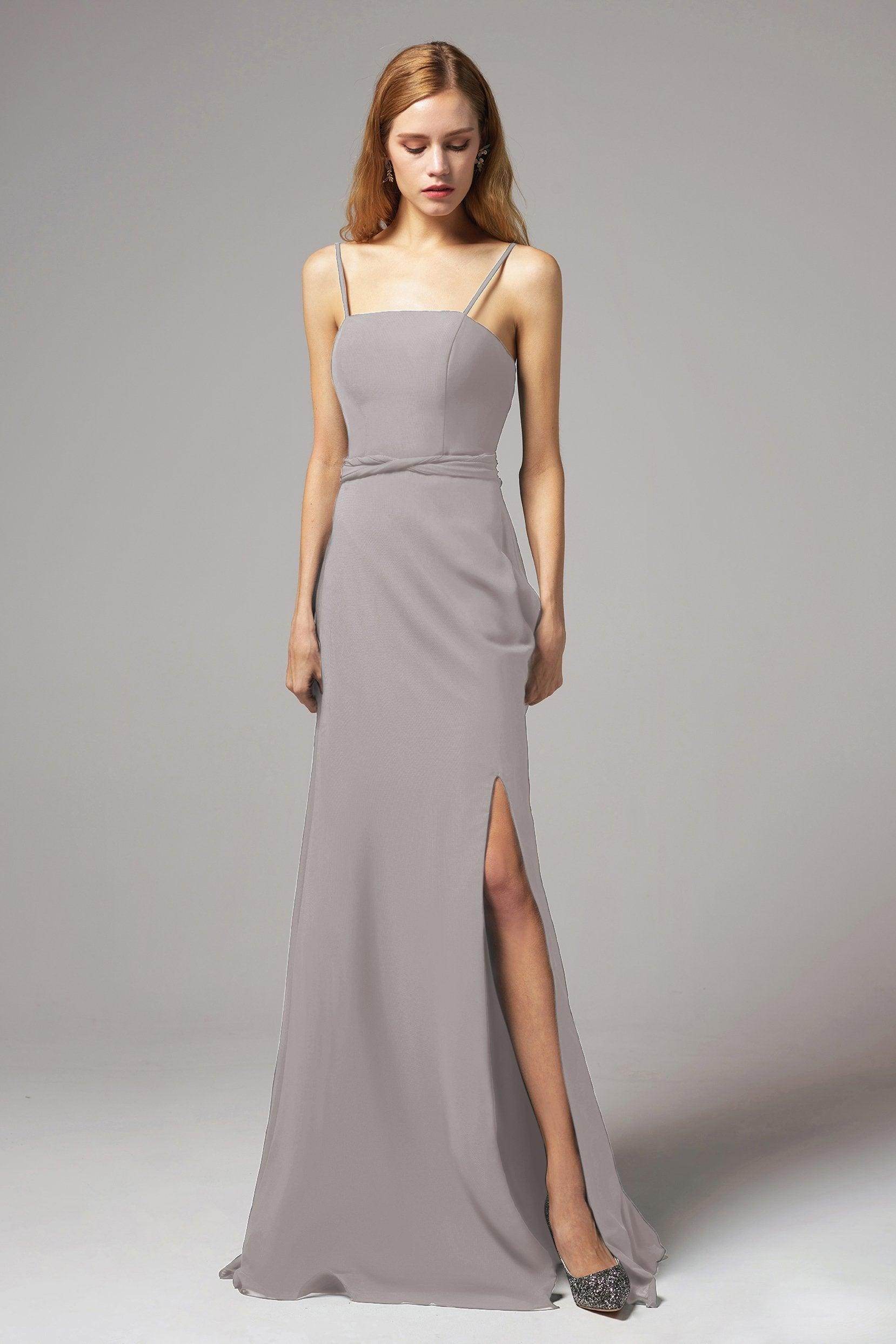 A-Line Floor Length Chiffon Bridesmaid Dress CB0414