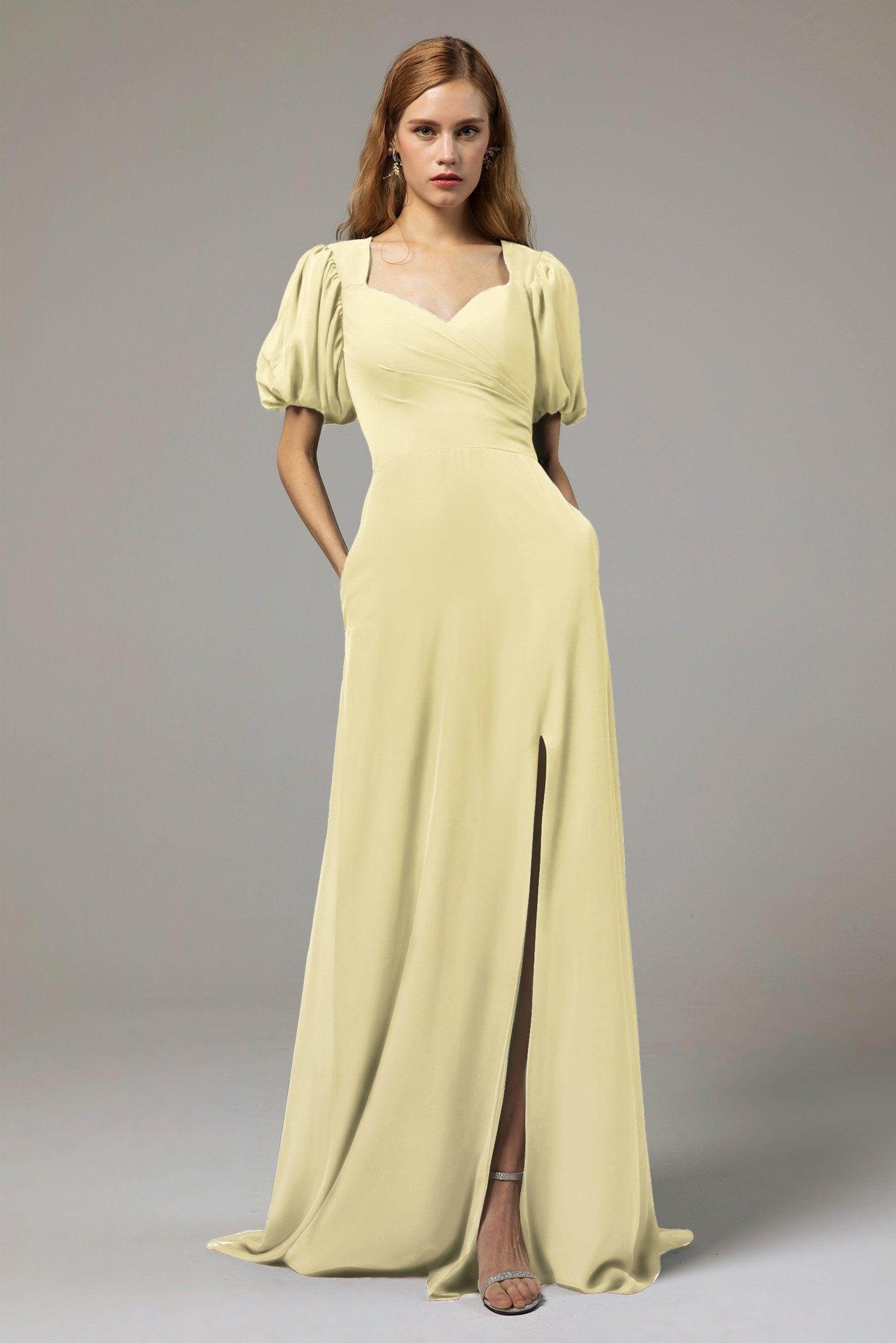 A-Line Floor Length Chiffon Bridesmaid Dress Formal Dresses CB0415