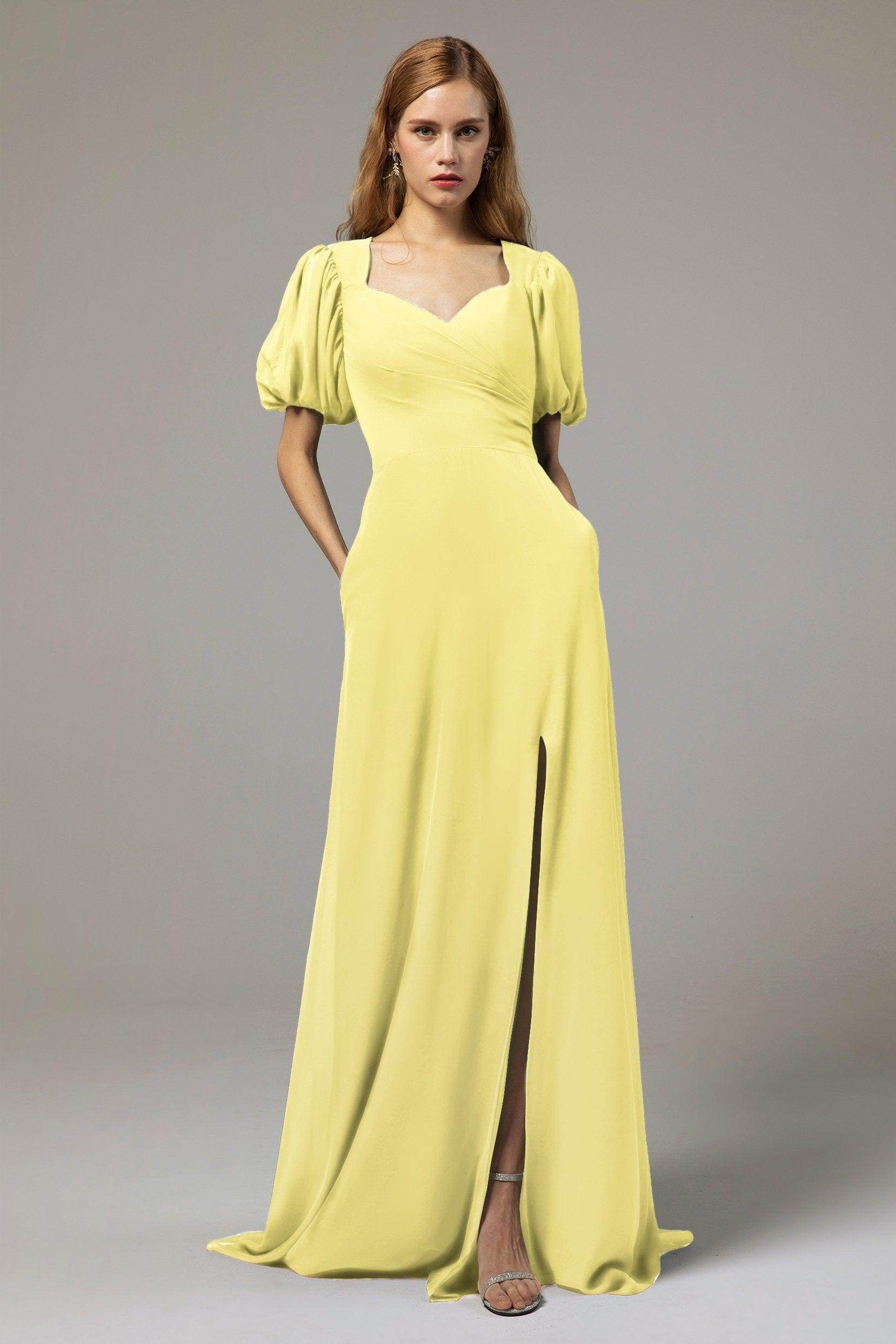 A-Line Floor Length Chiffon Bridesmaid Dress Formal Dresses CB0415