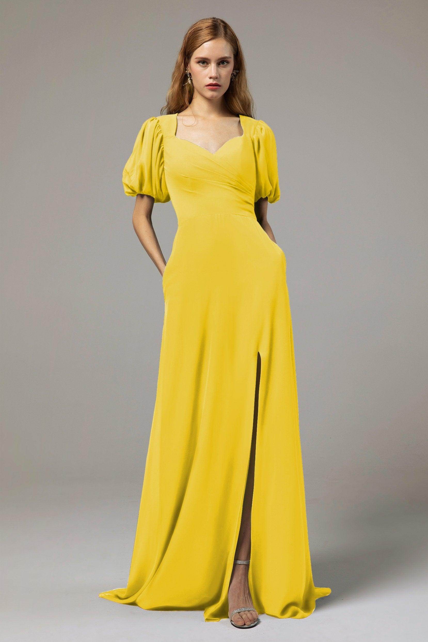 A-Line Floor Length Chiffon Bridesmaid Dress Formal Dresses CB0415