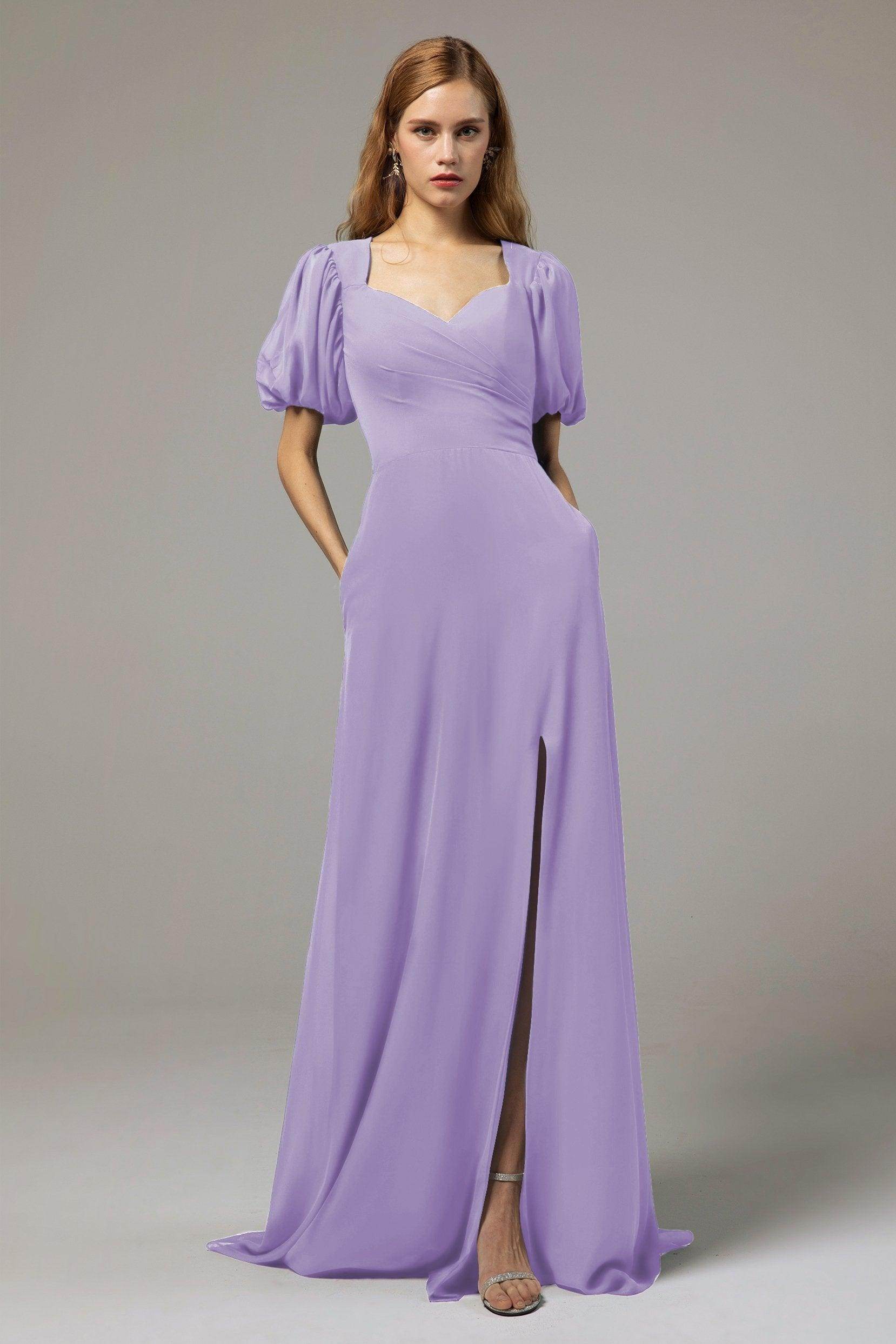 A-Line Floor Length Chiffon Bridesmaid Dress Formal Dresses CB0415