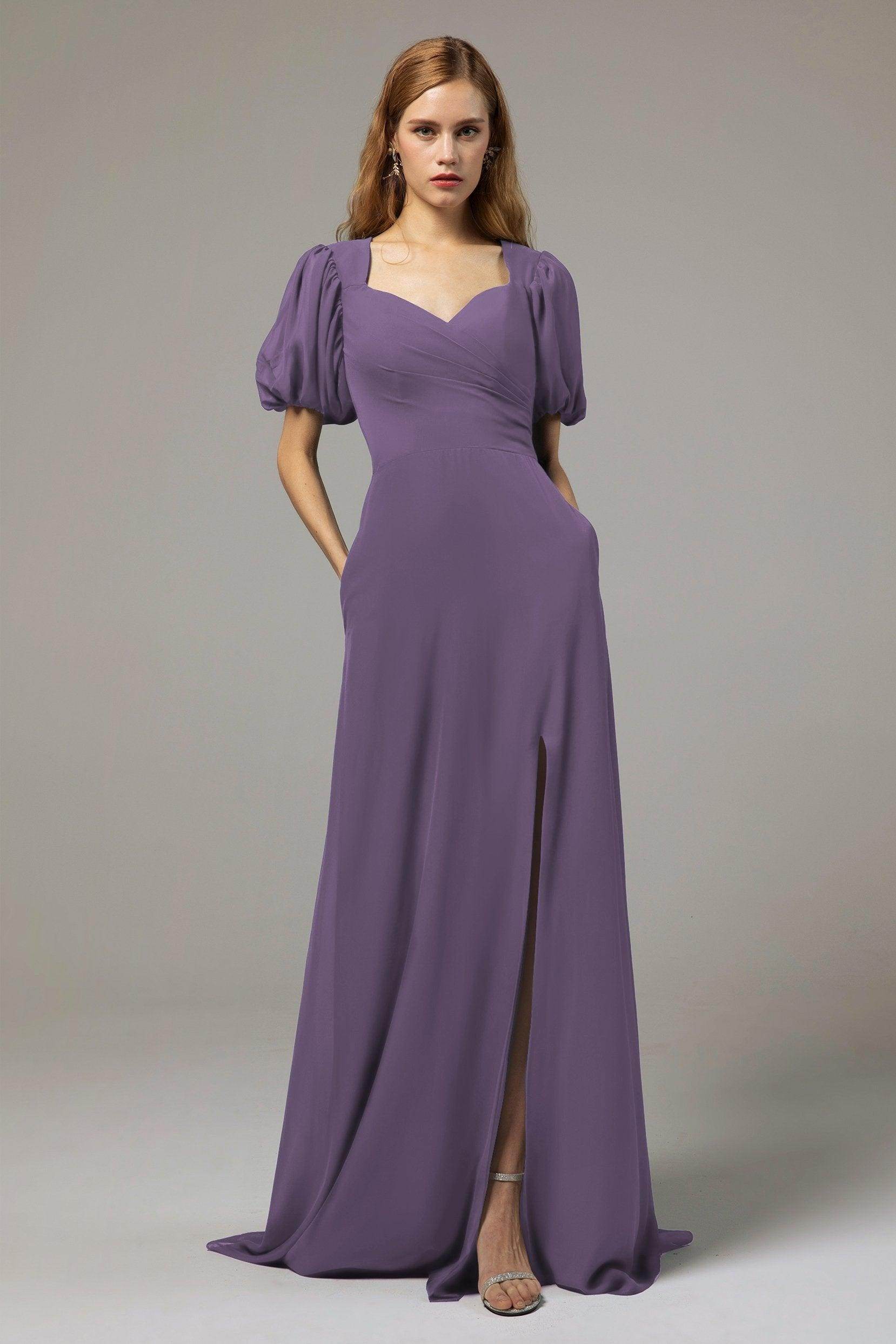 A-Line Floor Length Chiffon Bridesmaid Dress Formal Dresses CB0415