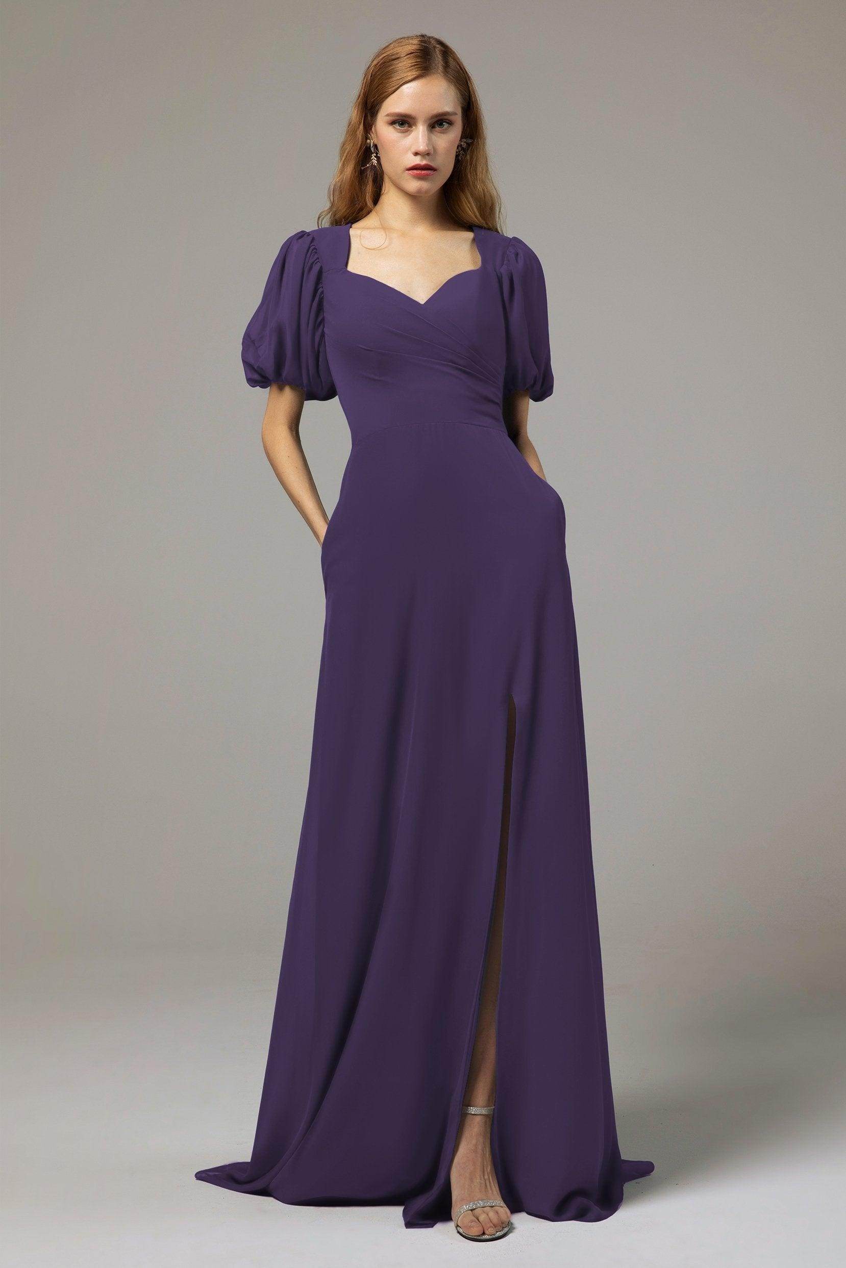 A-Line Floor Length Chiffon Bridesmaid Dress Formal Dresses CB0415