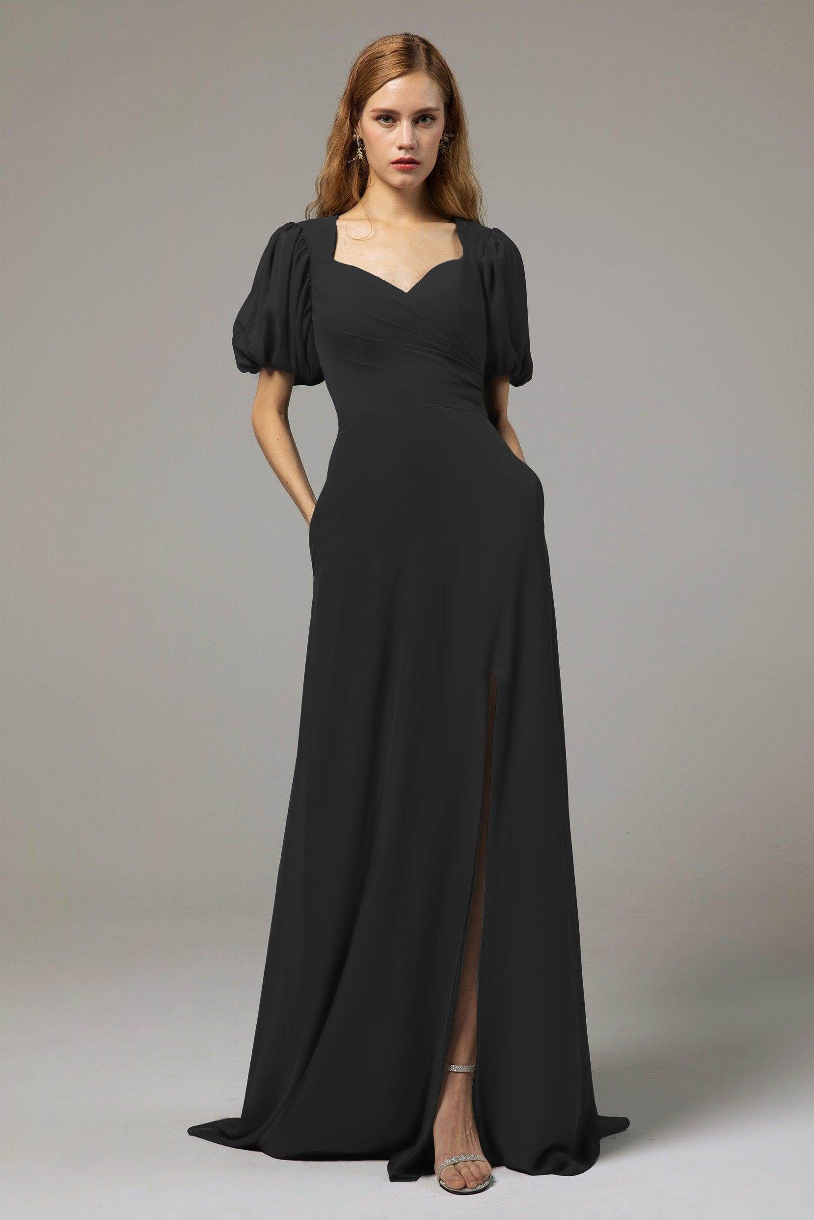 A-Line Floor Length Chiffon Bridesmaid Dress Formal Dresses CB0415