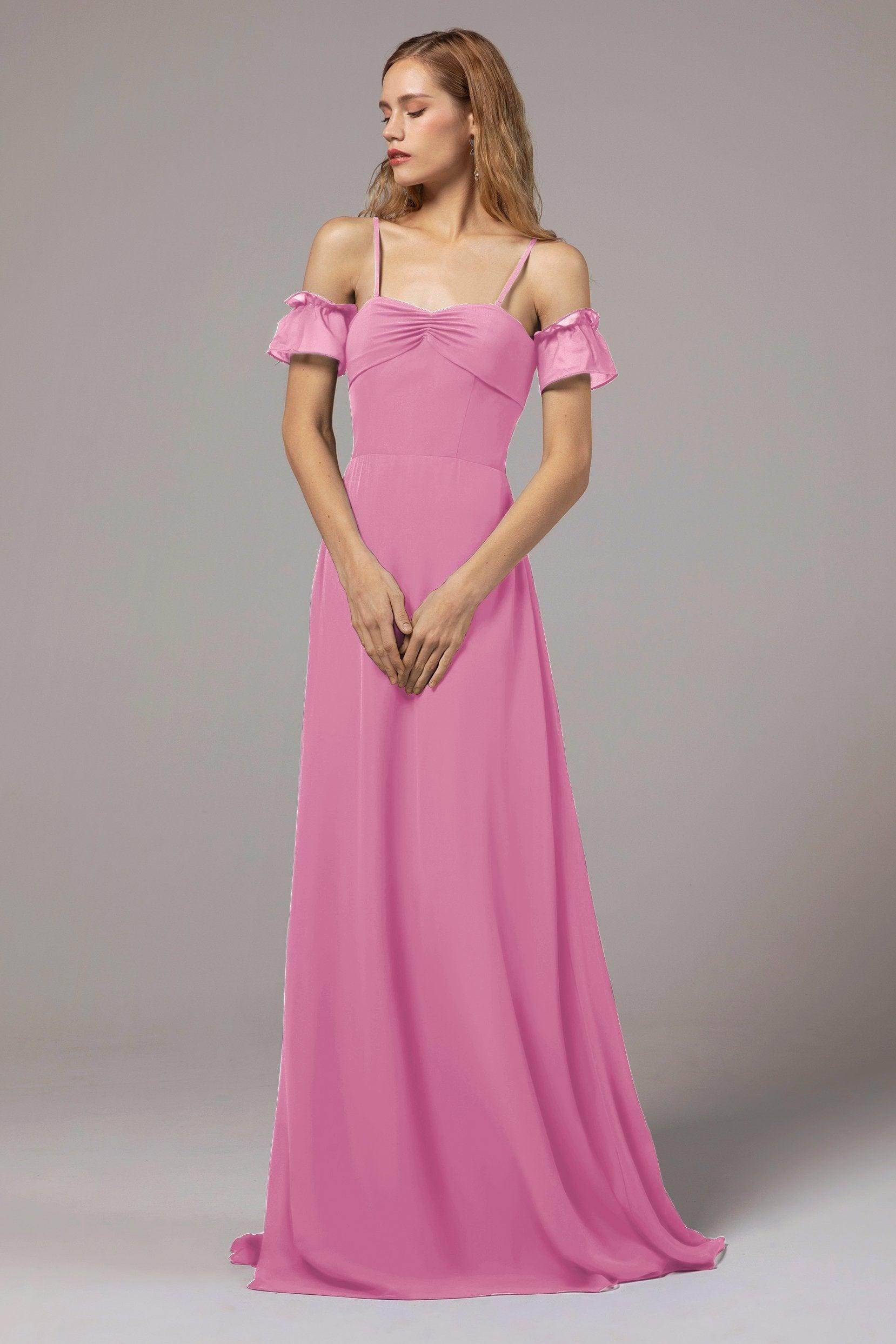 A-Line Floor Length Chiffon Bridesmaid Dress Formal Dresses CB0416