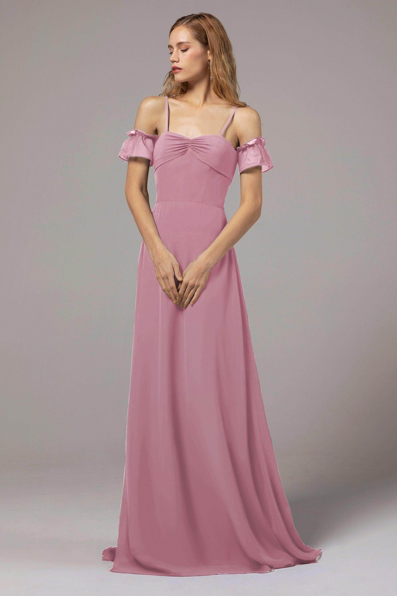 A-Line Floor Length Chiffon Bridesmaid Dress Formal Dresses CB0416