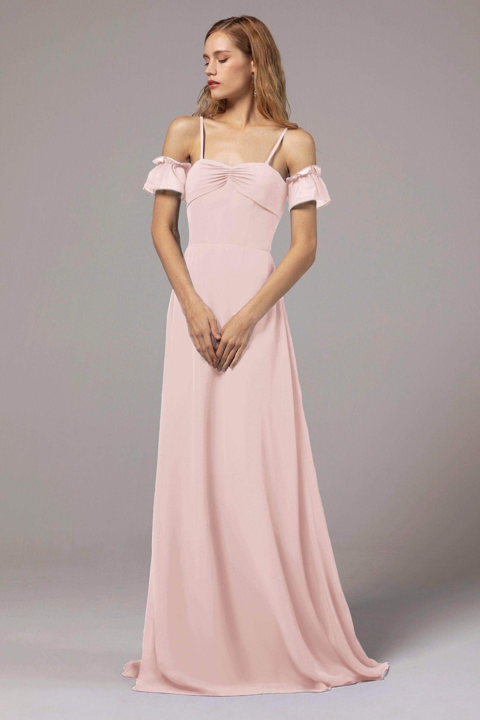 A-Line Floor Length Chiffon Bridesmaid Dress Formal Dresses CB0416