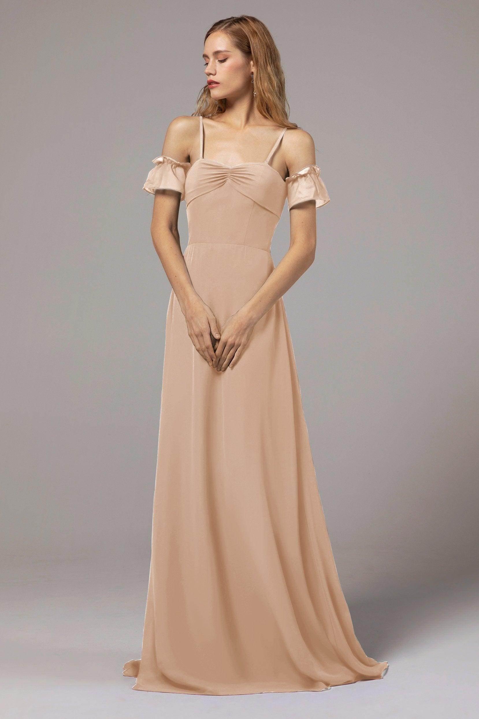 A-Line Floor Length Chiffon Bridesmaid Dress Formal Dresses CB0416