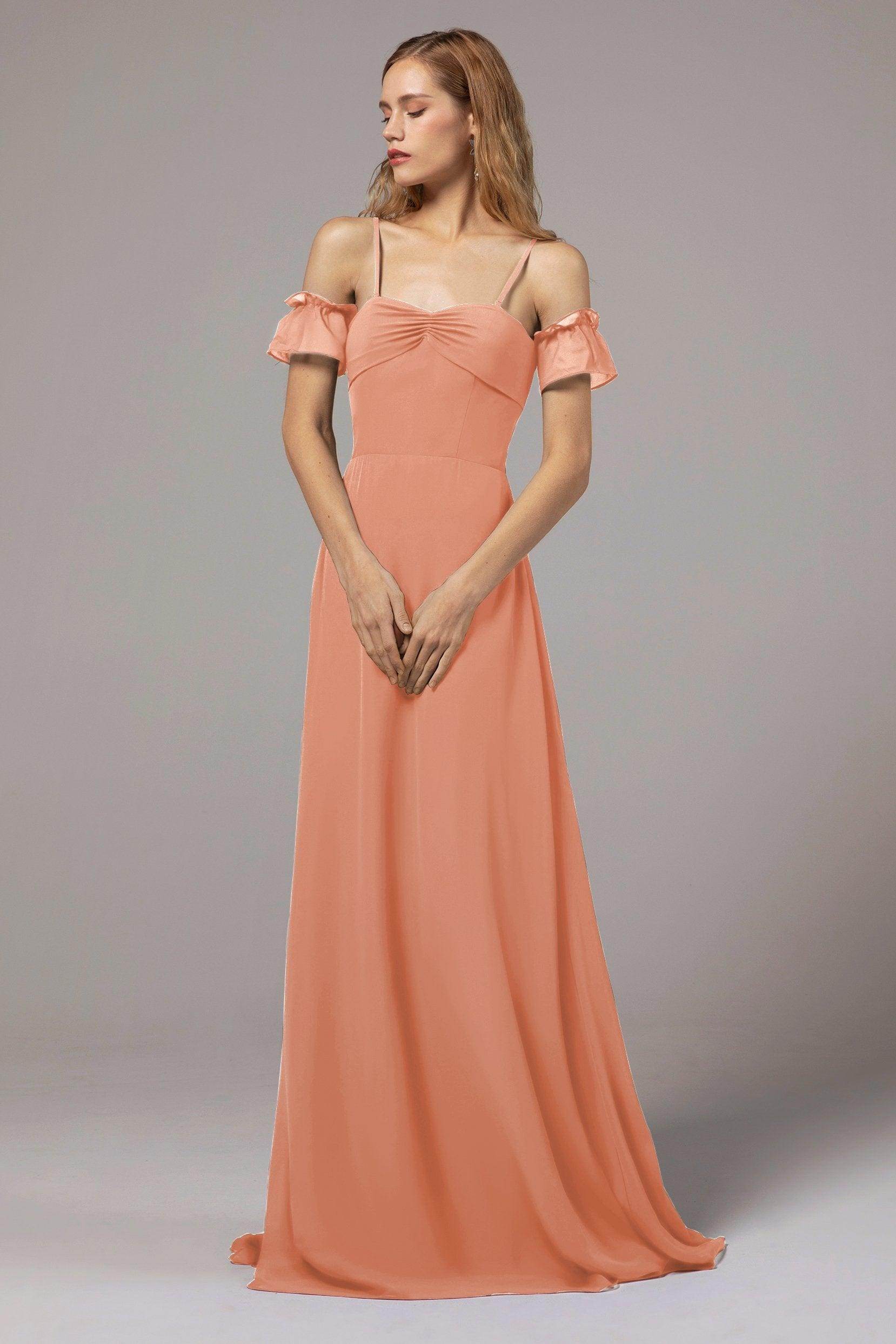 A-Line Floor Length Chiffon Bridesmaid Dress Formal Dresses CB0416