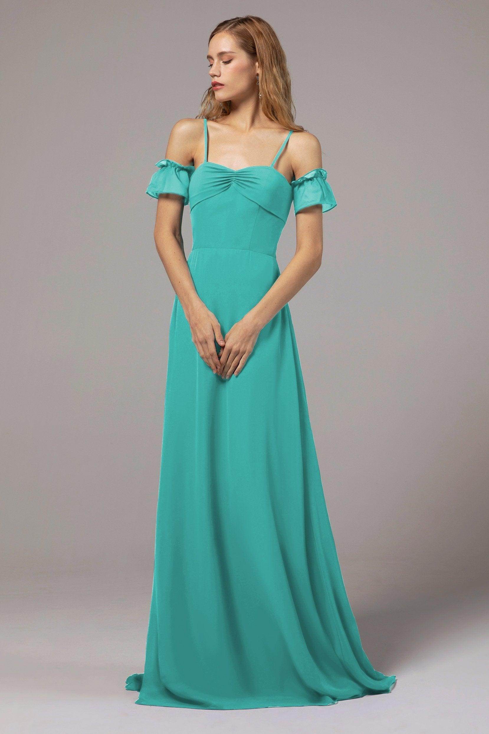 A-Line Floor Length Chiffon Bridesmaid Dress Formal Dresses CB0416