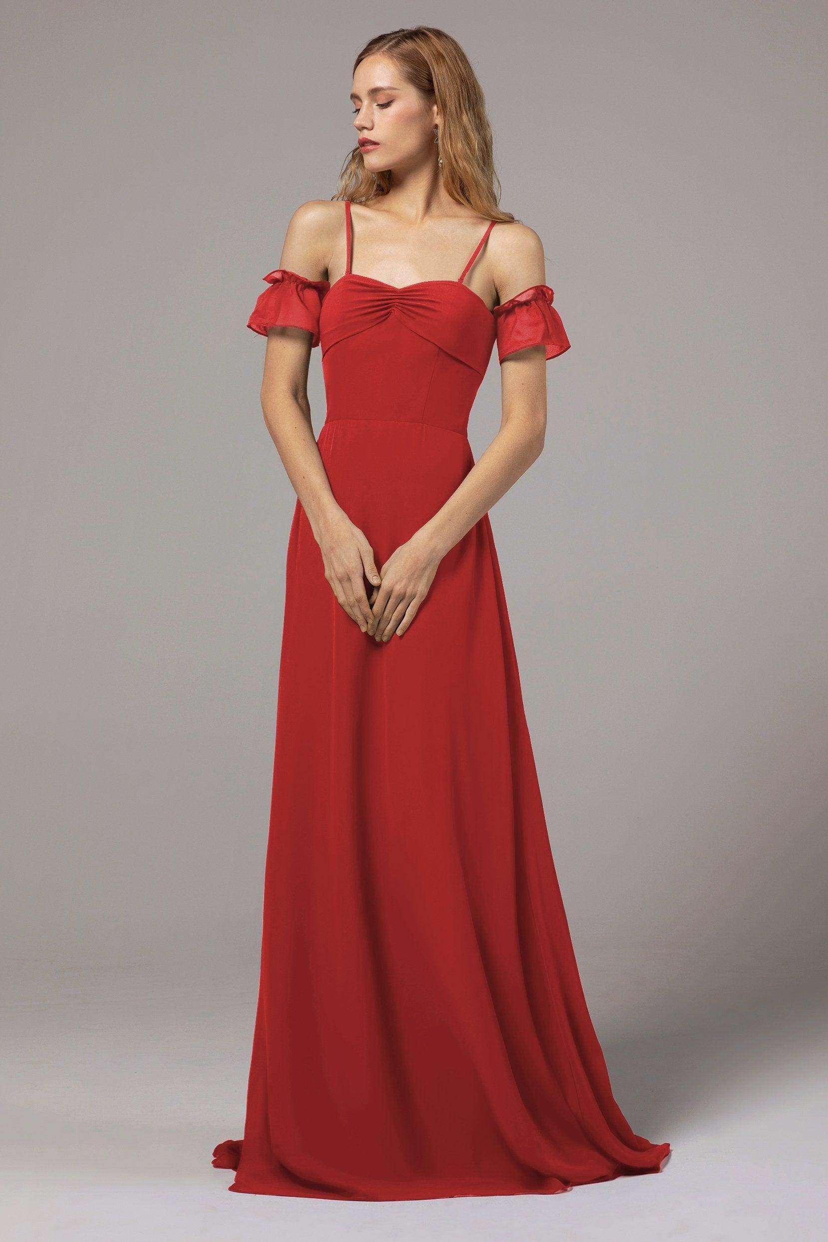 A-Line Floor Length Chiffon Bridesmaid Dress Formal Dresses CB0416