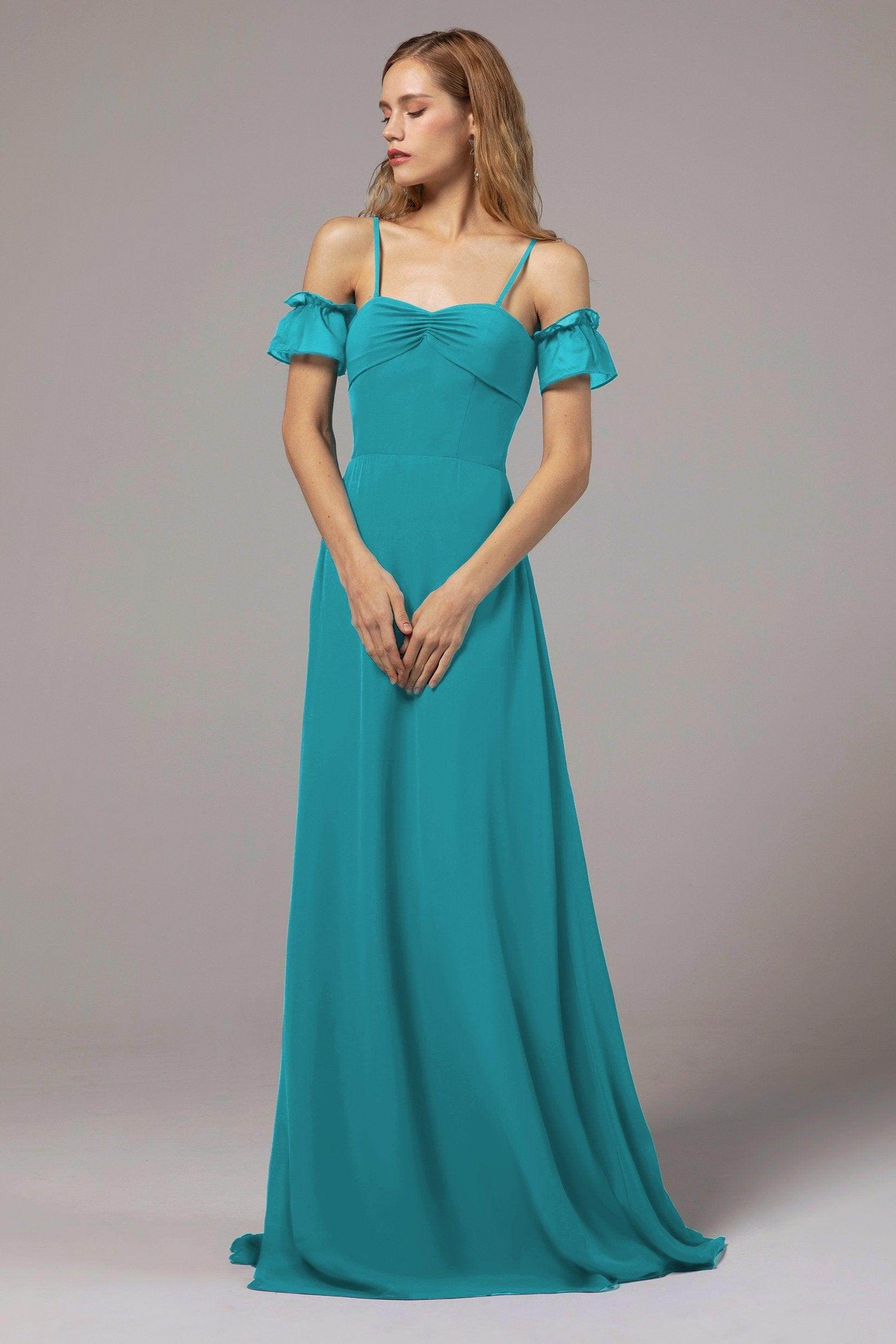 A-Line Floor Length Chiffon Bridesmaid Dress Formal Dresses CB0416