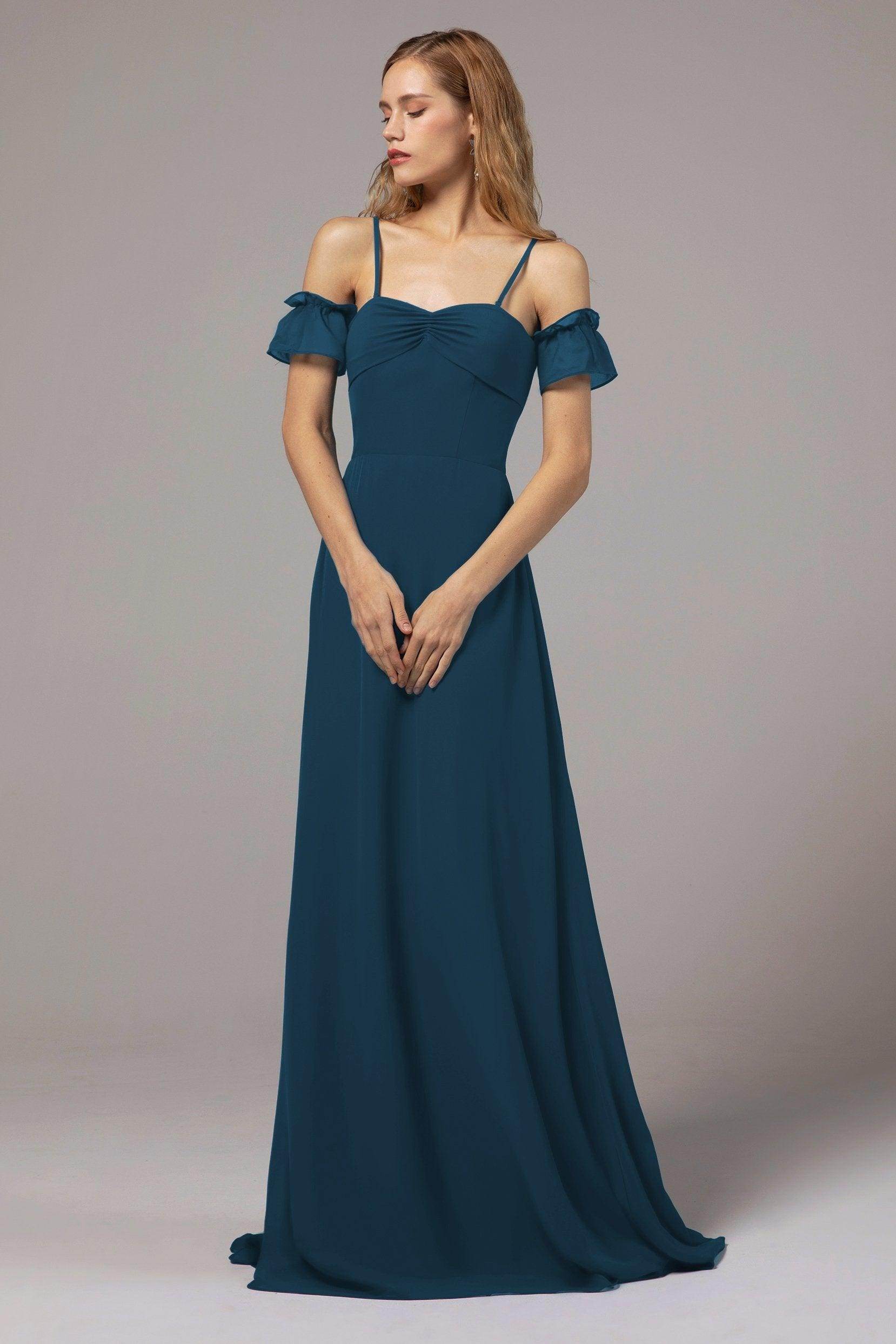 A-Line Floor Length Chiffon Bridesmaid Dress Formal Dresses CB0416