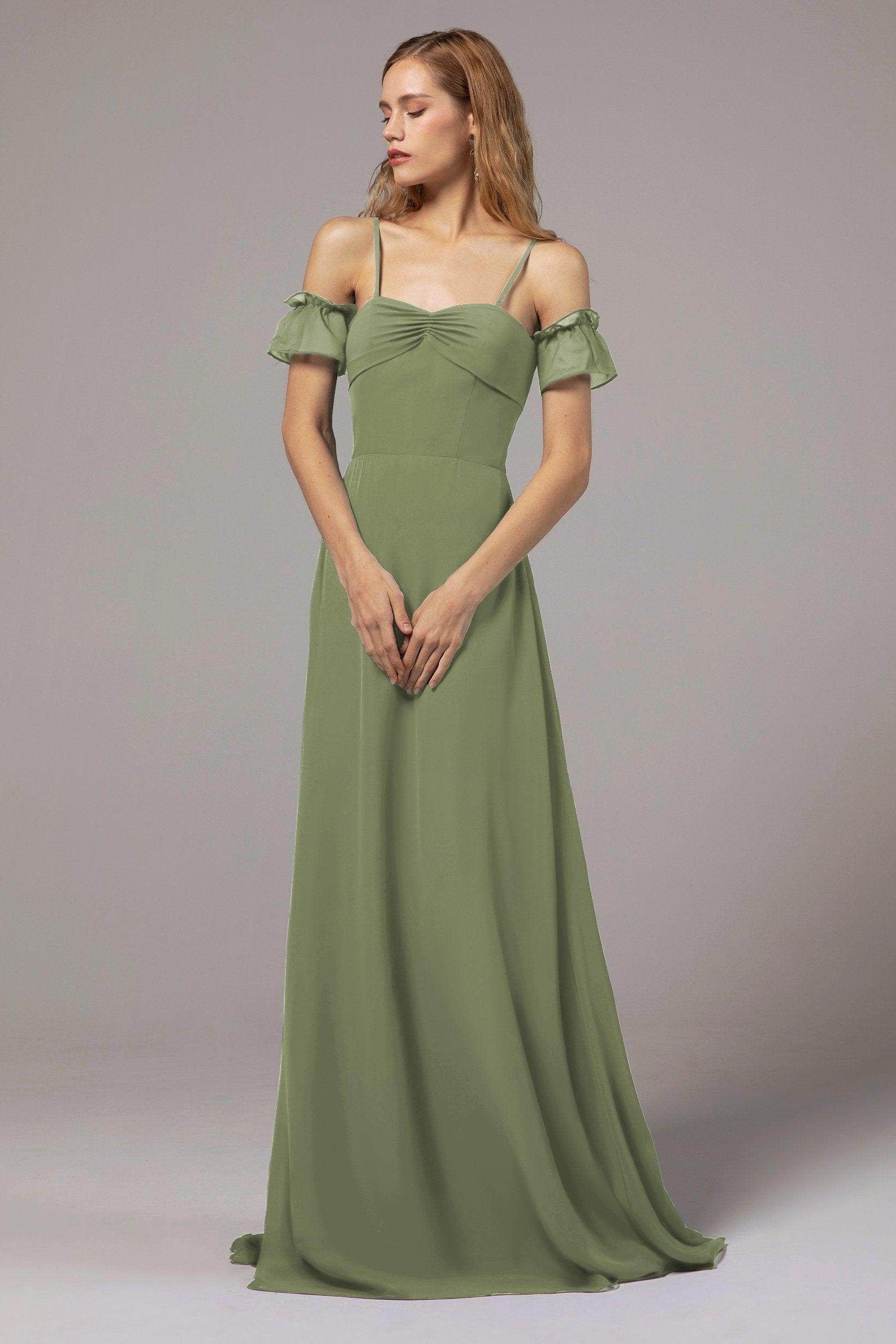 A-Line Floor Length Chiffon Bridesmaid Dress Formal Dresses CB0416