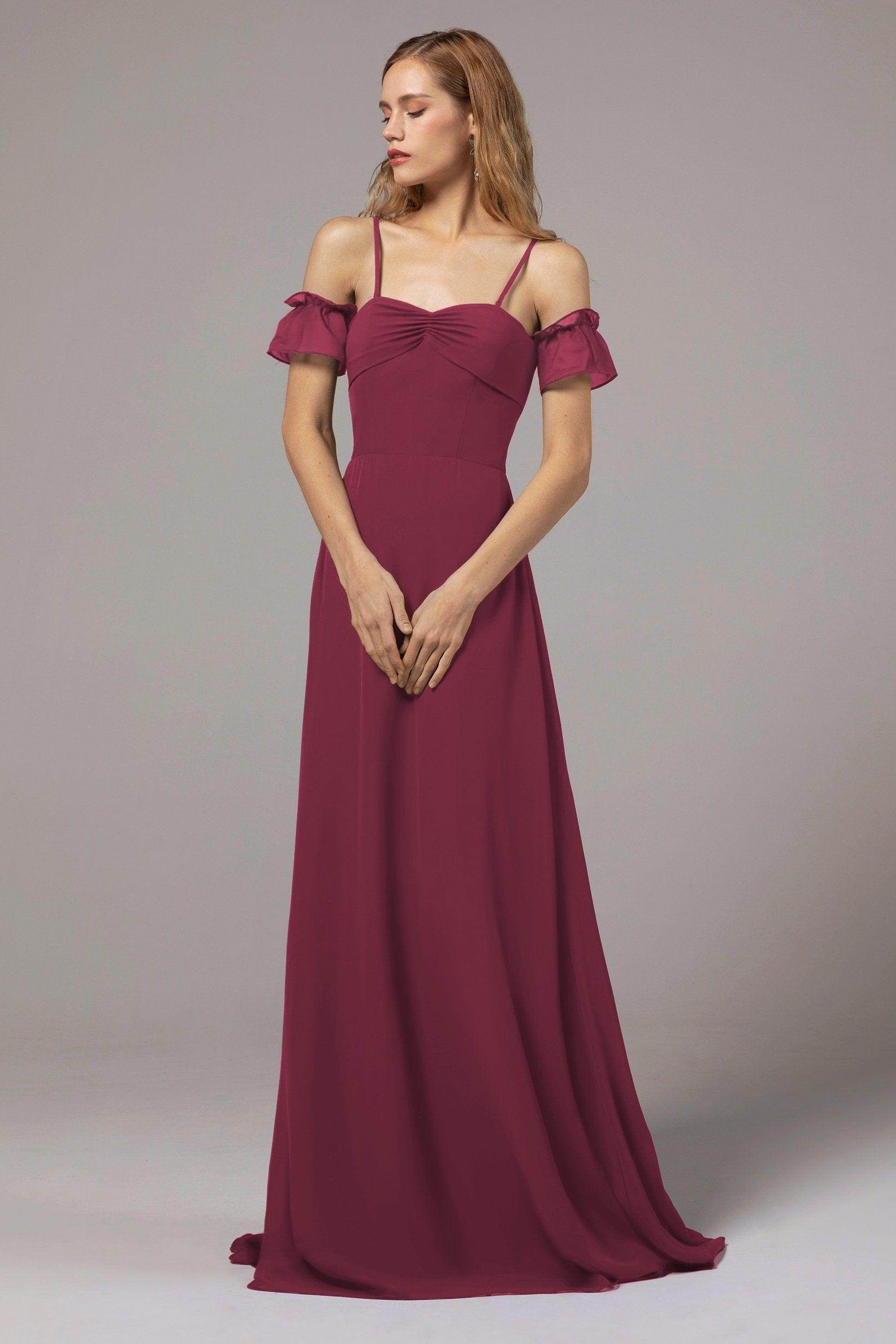 A-Line Floor Length Chiffon Bridesmaid Dress Formal Dresses CB0416