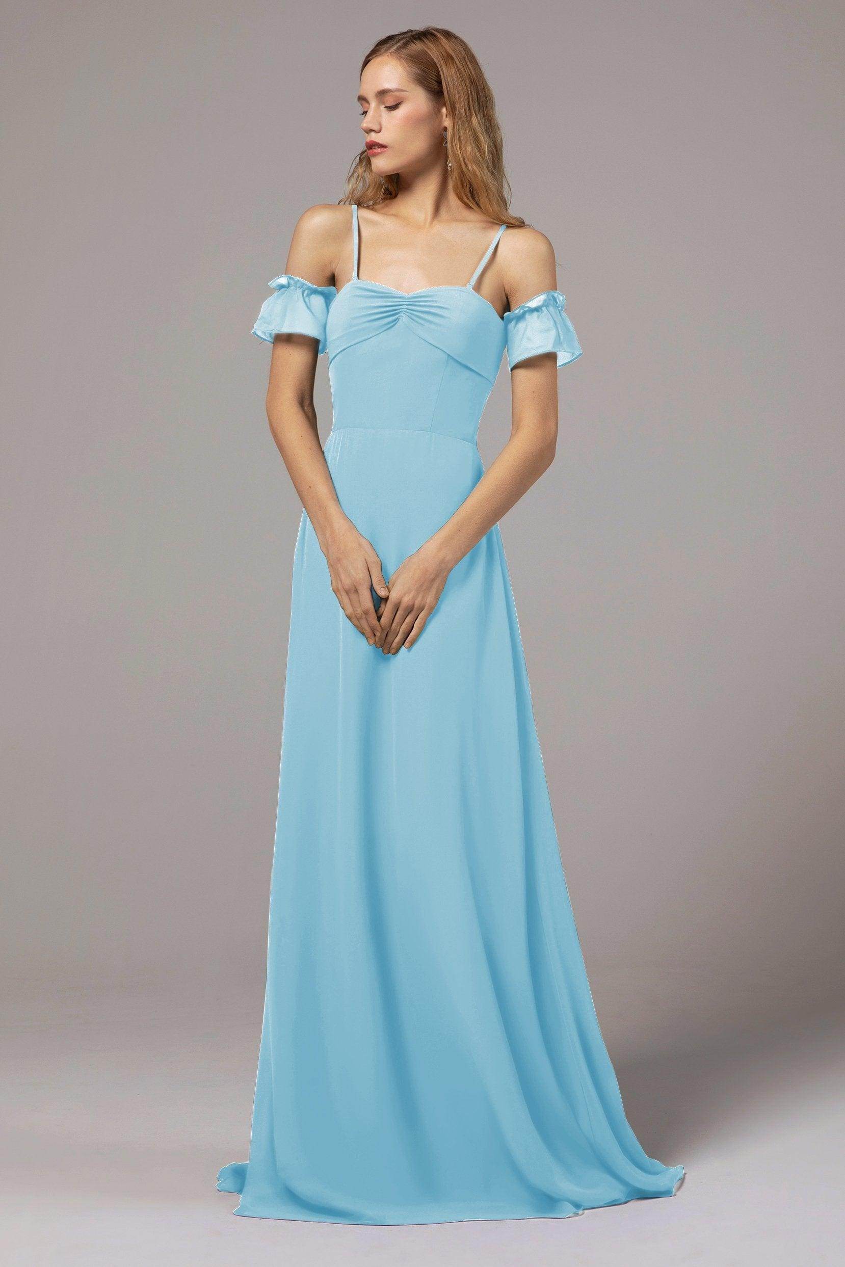 A-Line Floor Length Chiffon Bridesmaid Dress Formal Dresses CB0416