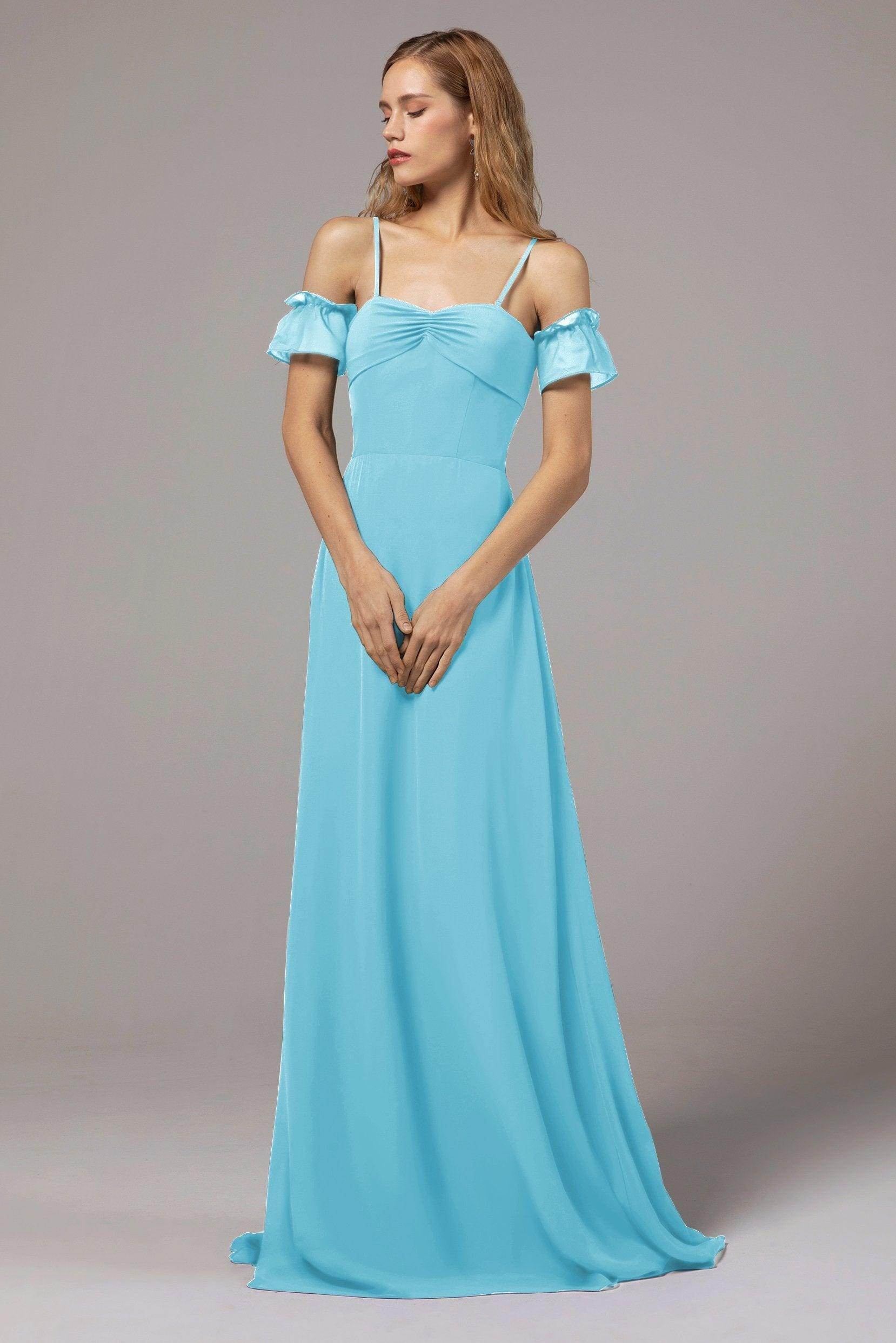 A-Line Floor Length Chiffon Bridesmaid Dress Formal Dresses CB0416