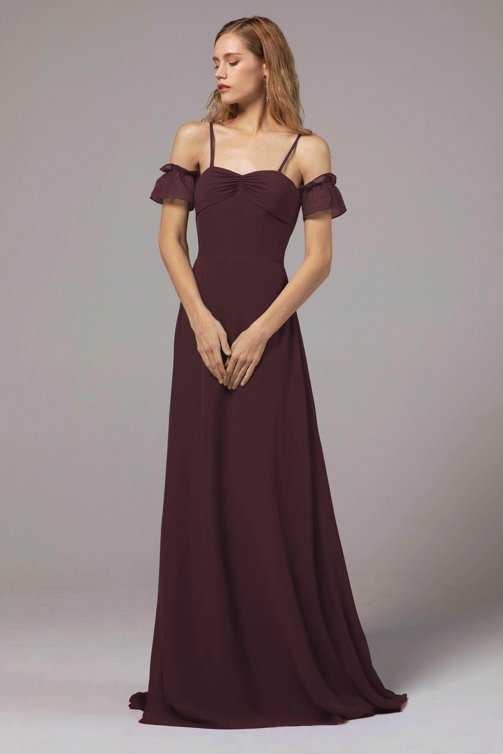 A-Line Floor Length Chiffon Bridesmaid Dress Formal Dresses CB0416