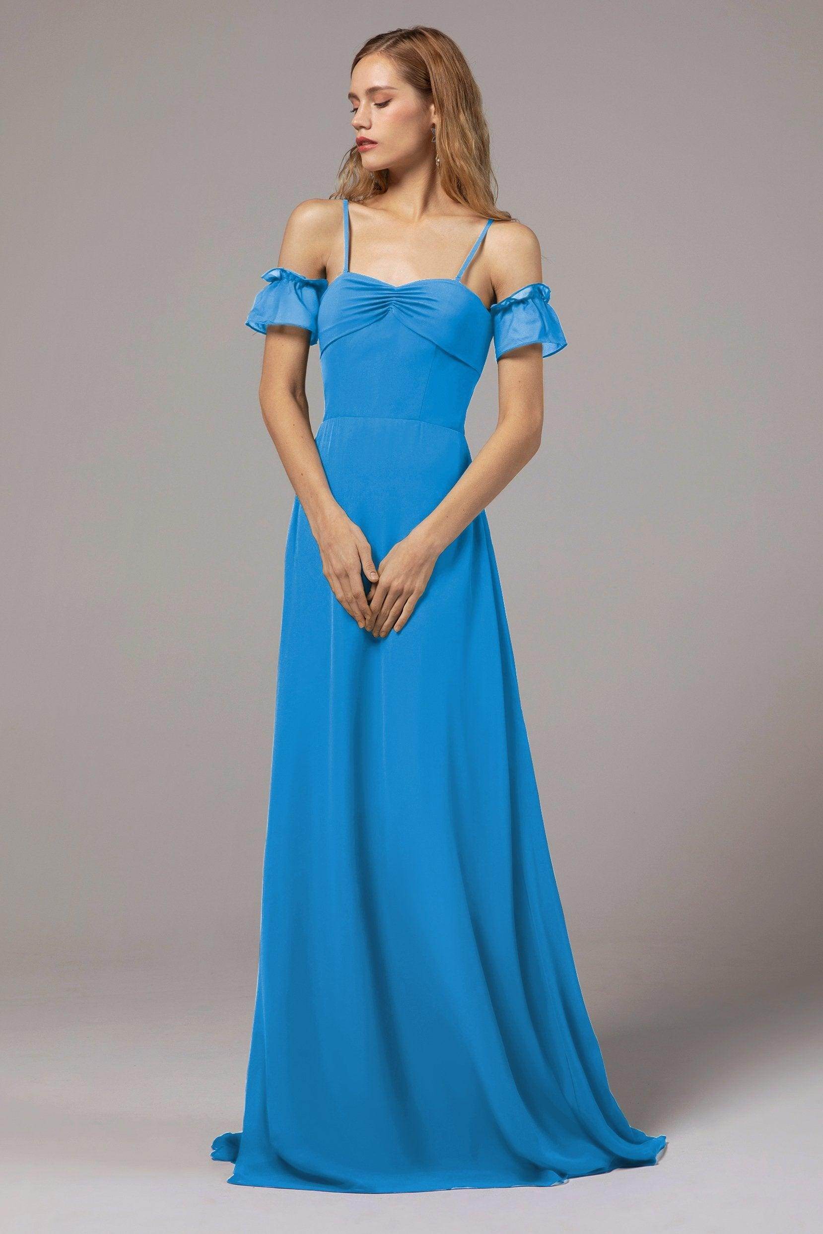 A-Line Floor Length Chiffon Bridesmaid Dress Formal Dresses CB0416