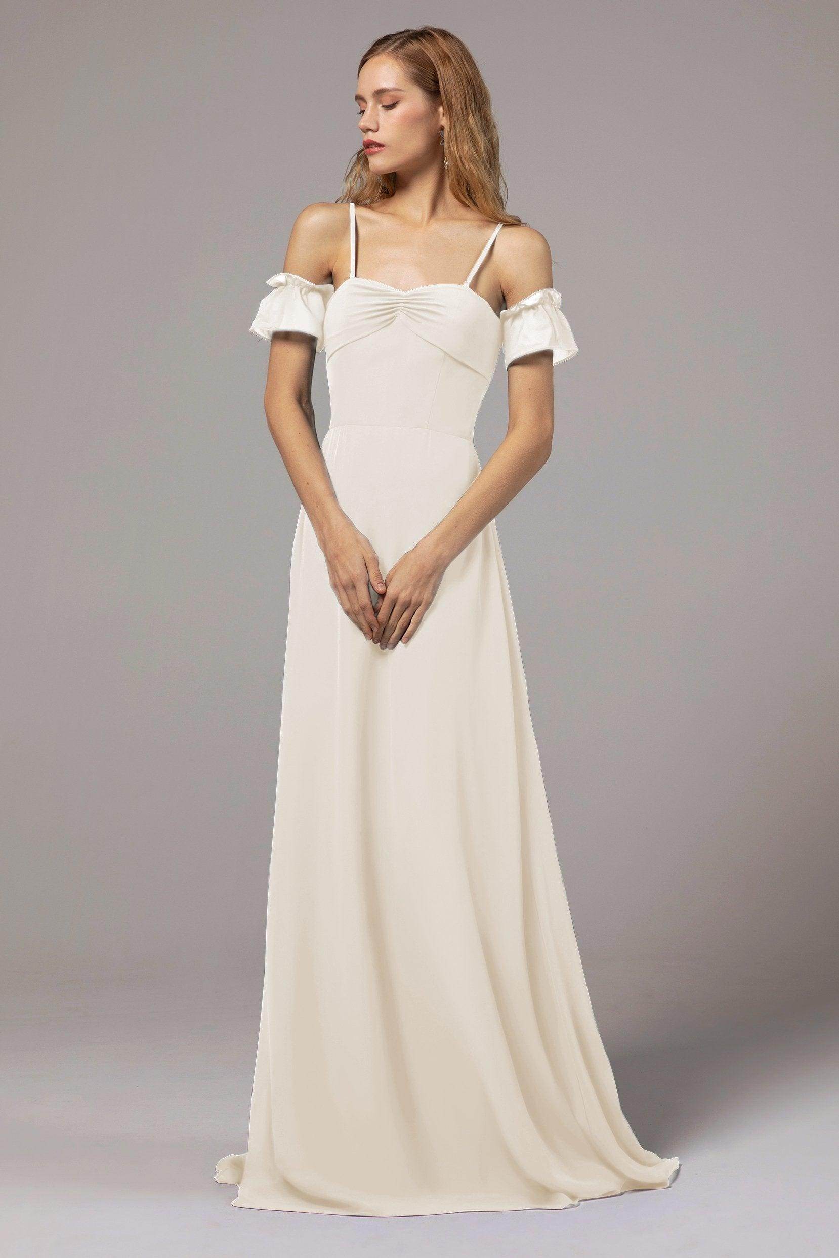 A-Line Floor Length Chiffon Bridesmaid Dress Formal Dresses CB0416