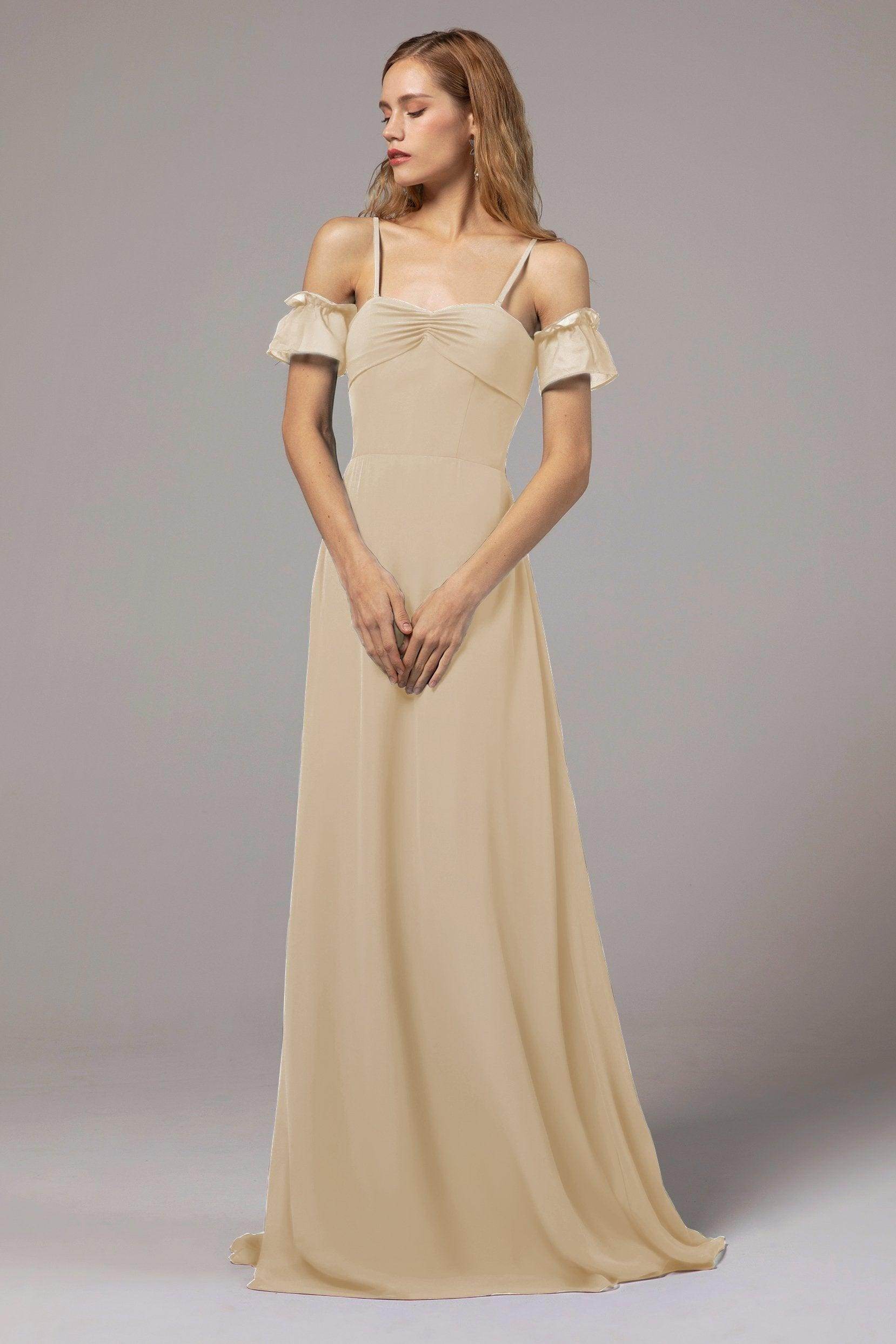 A-Line Floor Length Chiffon Bridesmaid Dress Formal Dresses CB0416
