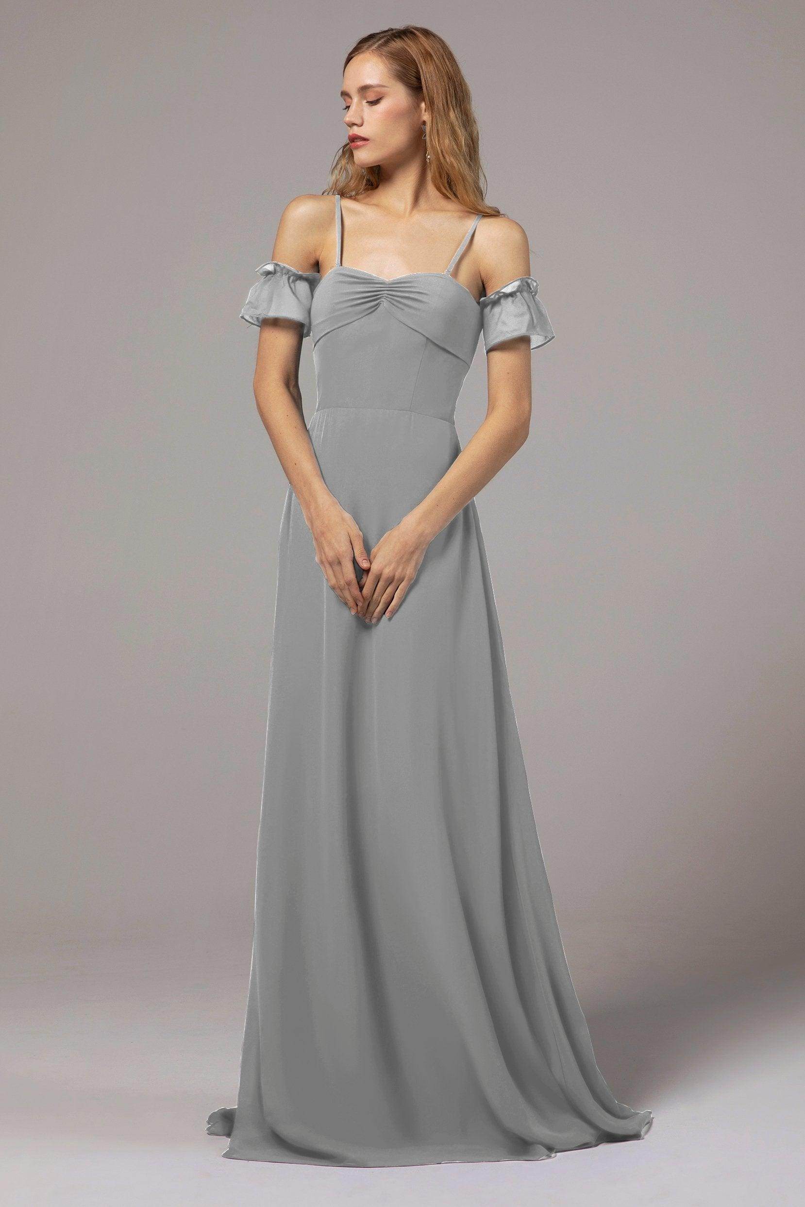 A-Line Floor Length Chiffon Bridesmaid Dress Formal Dresses CB0416