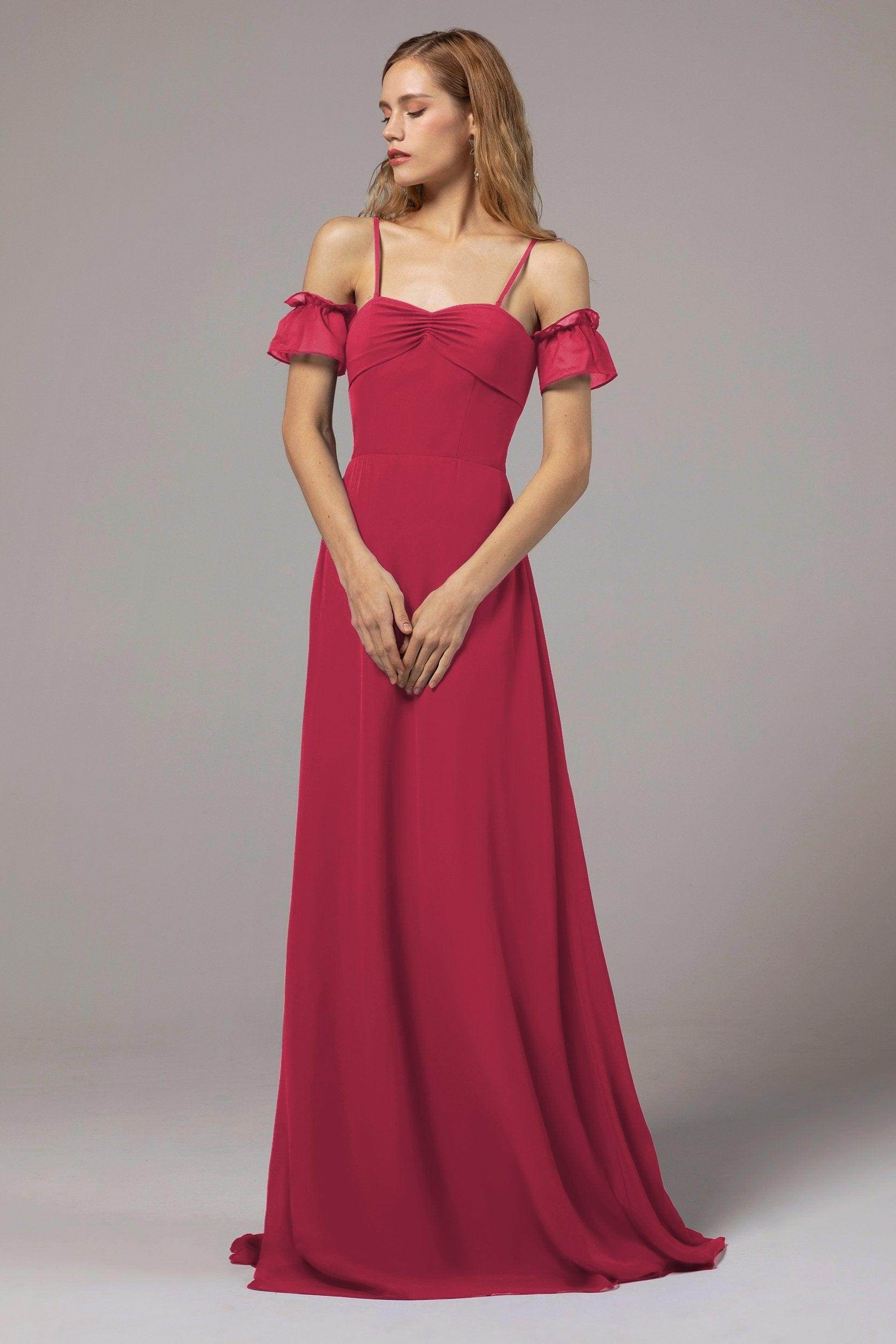 A-Line Floor Length Chiffon Bridesmaid Dress Formal Dresses CB0416