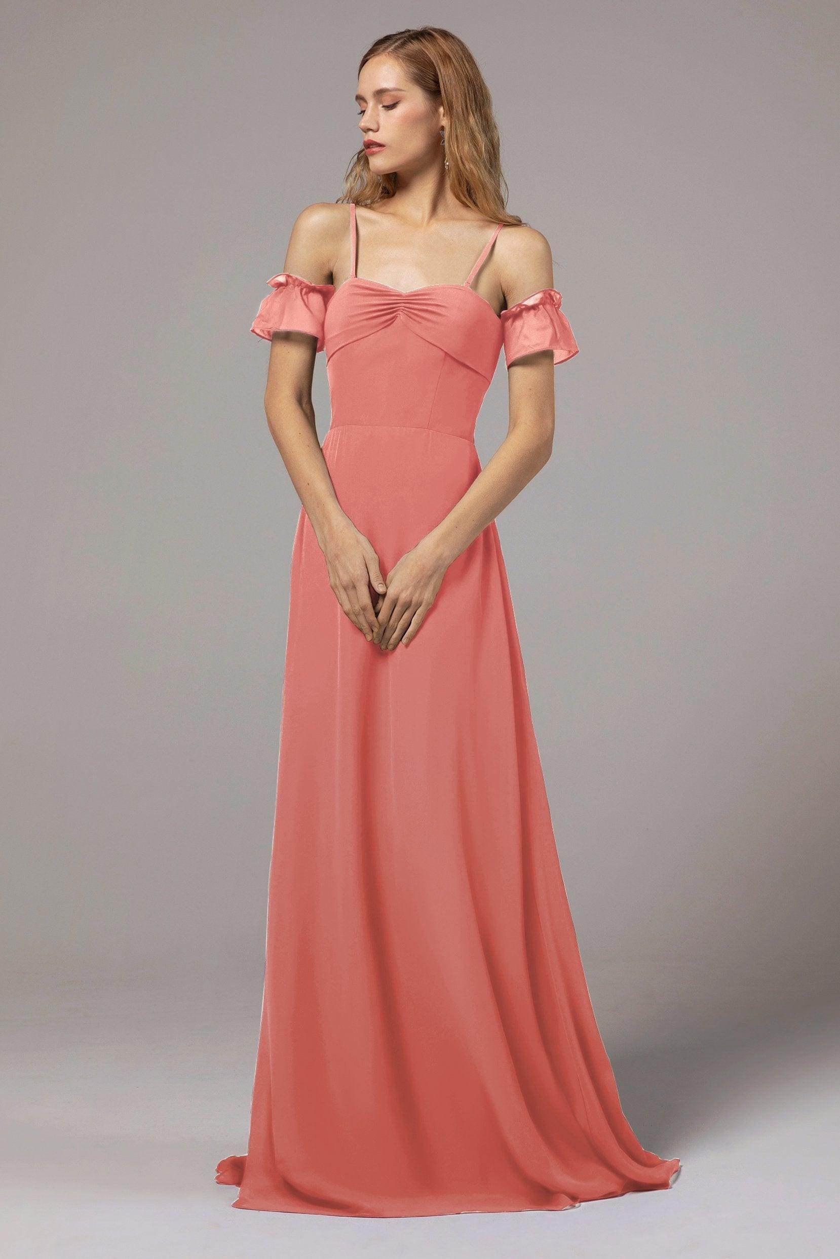 A-Line Floor Length Chiffon Bridesmaid Dress Formal Dresses CB0416