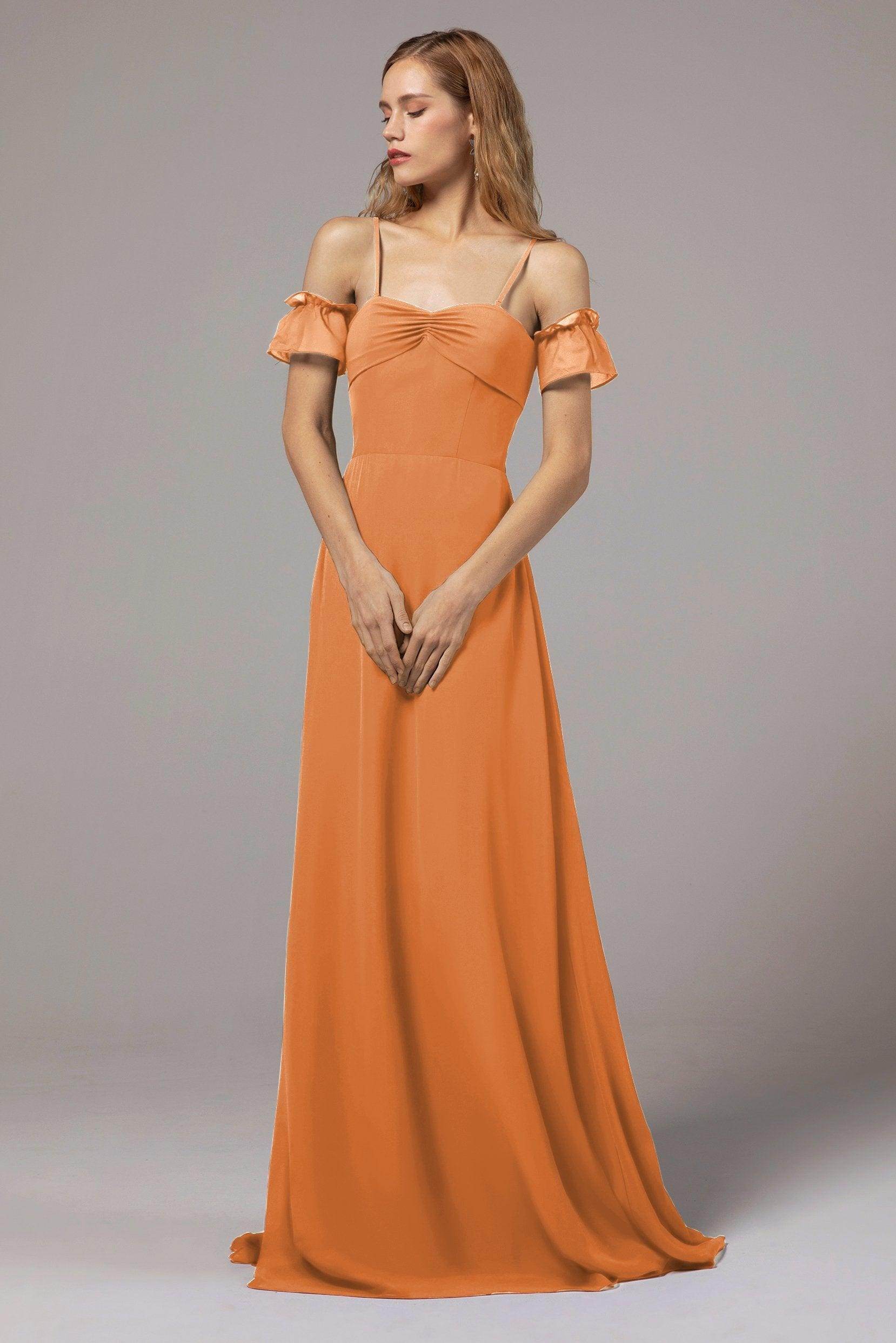 A-Line Floor Length Chiffon Bridesmaid Dress Formal Dresses CB0416