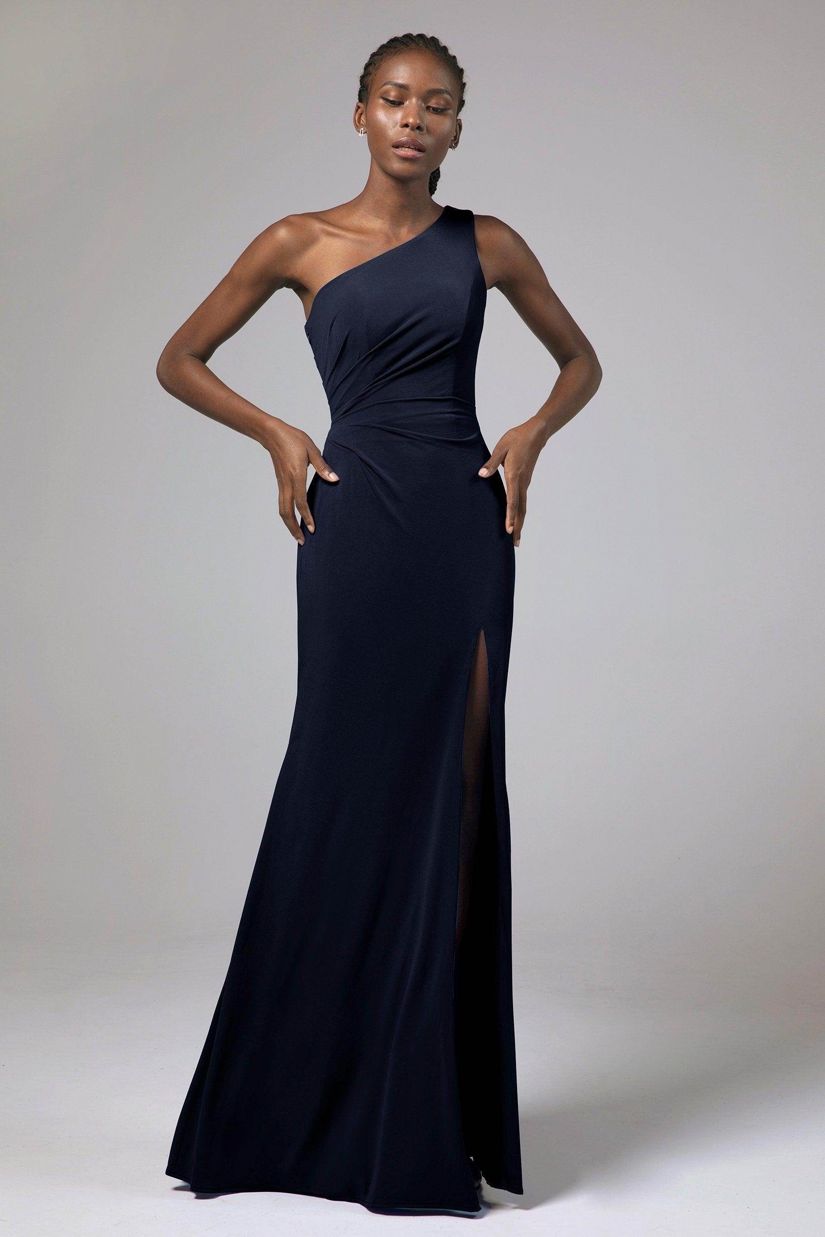 Sheath Floor Length Knitted Fabric Bridesmaid Dress Formal Dresses CB0423