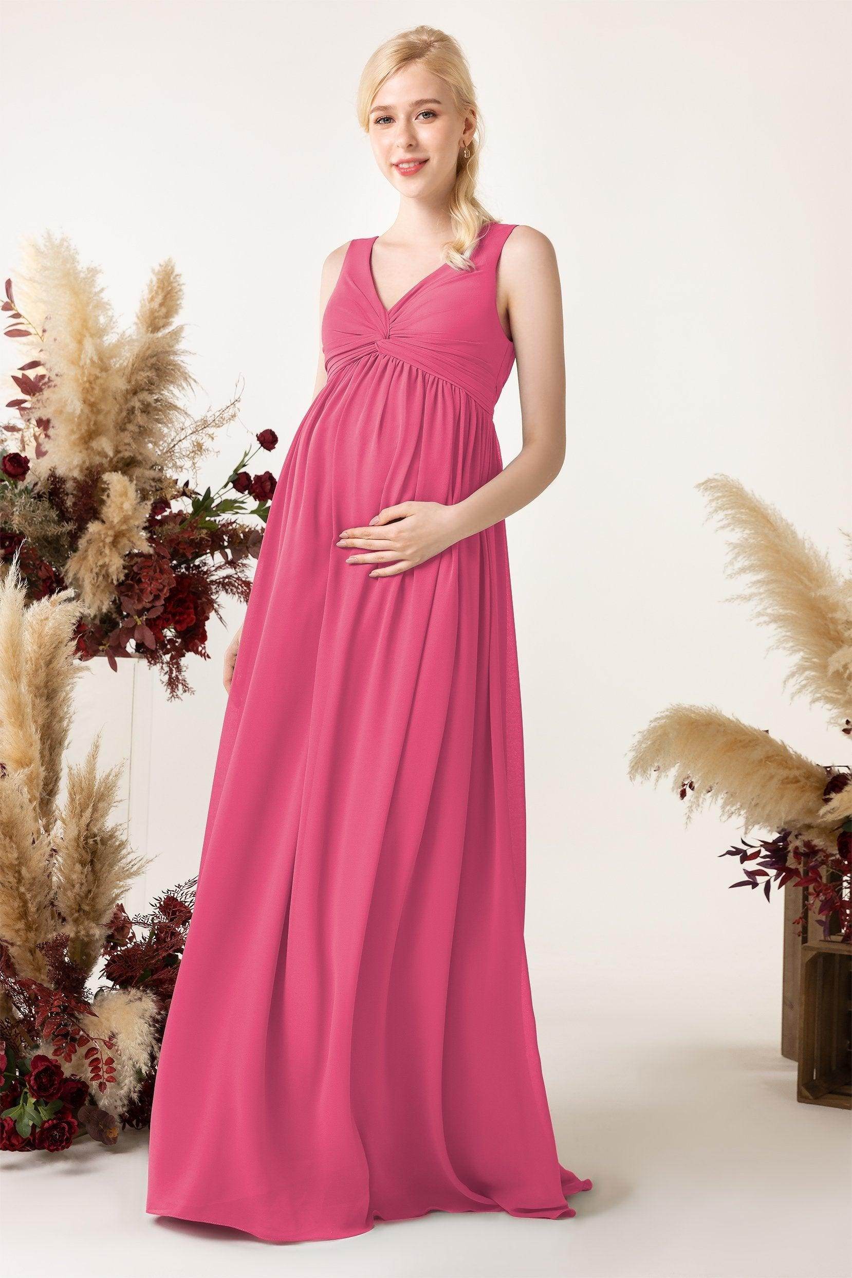 A-Line Sweep-Brush Train Chiffon Bridesmaid Dress CB0452M